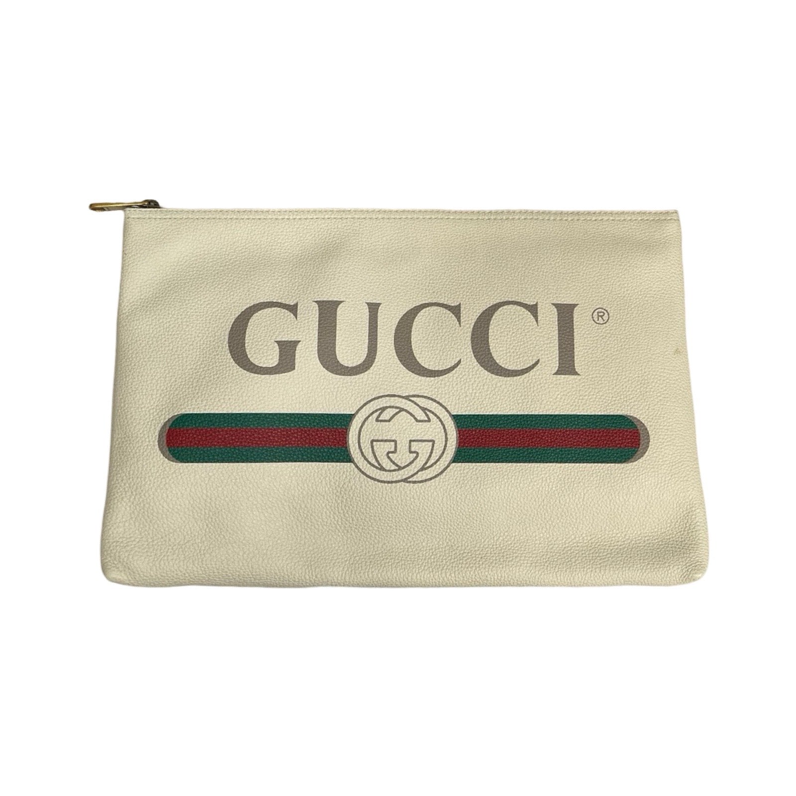 GUCCI Print Portfolio Leather Clutch Bag 500984 0GCAT