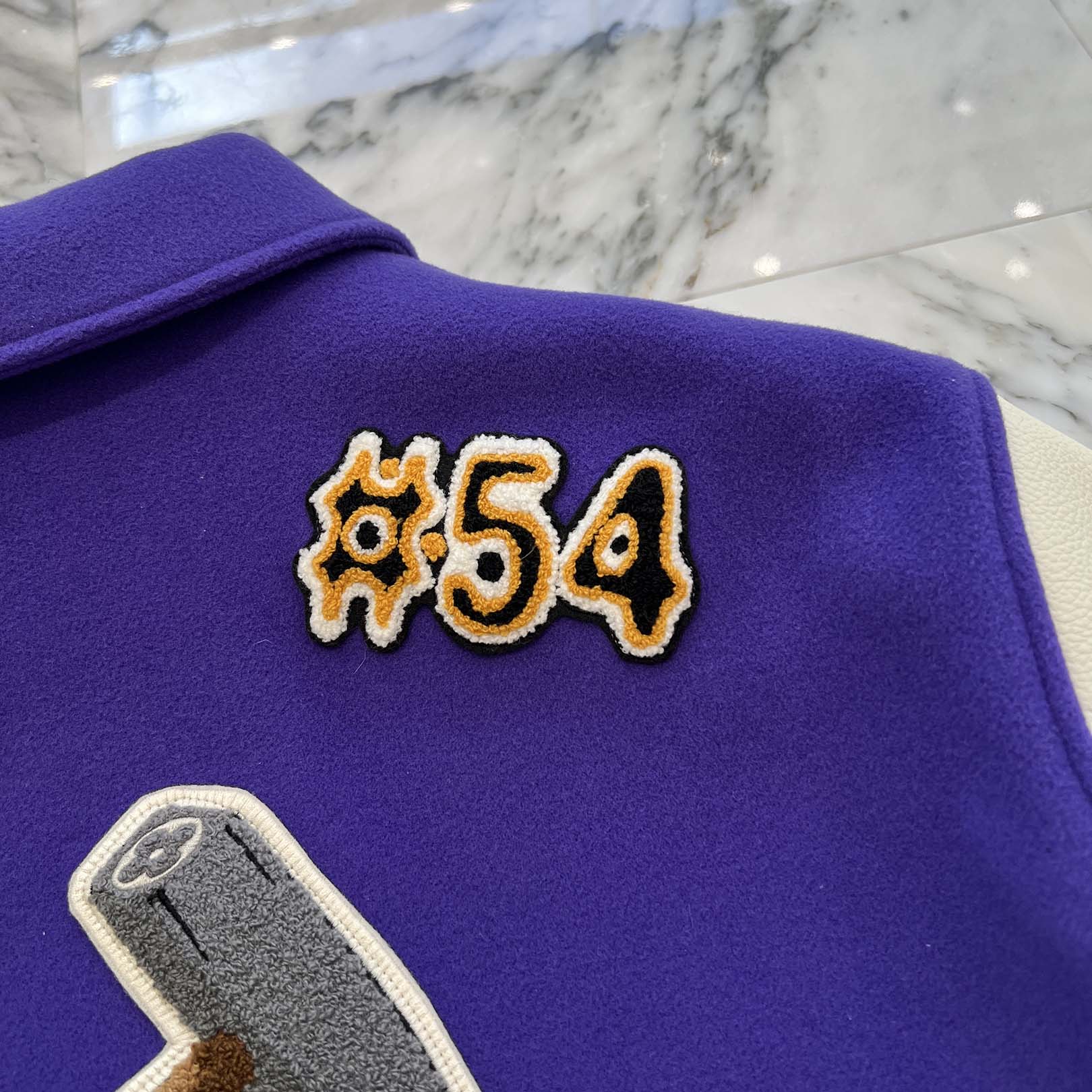 LOUIS VUITTON 2022AW Multi Patch Varsity Leather Jacket 1AAGHZ Size 50 ルイヴィトン マルチパッチバーシティレザージャケット サイズ50