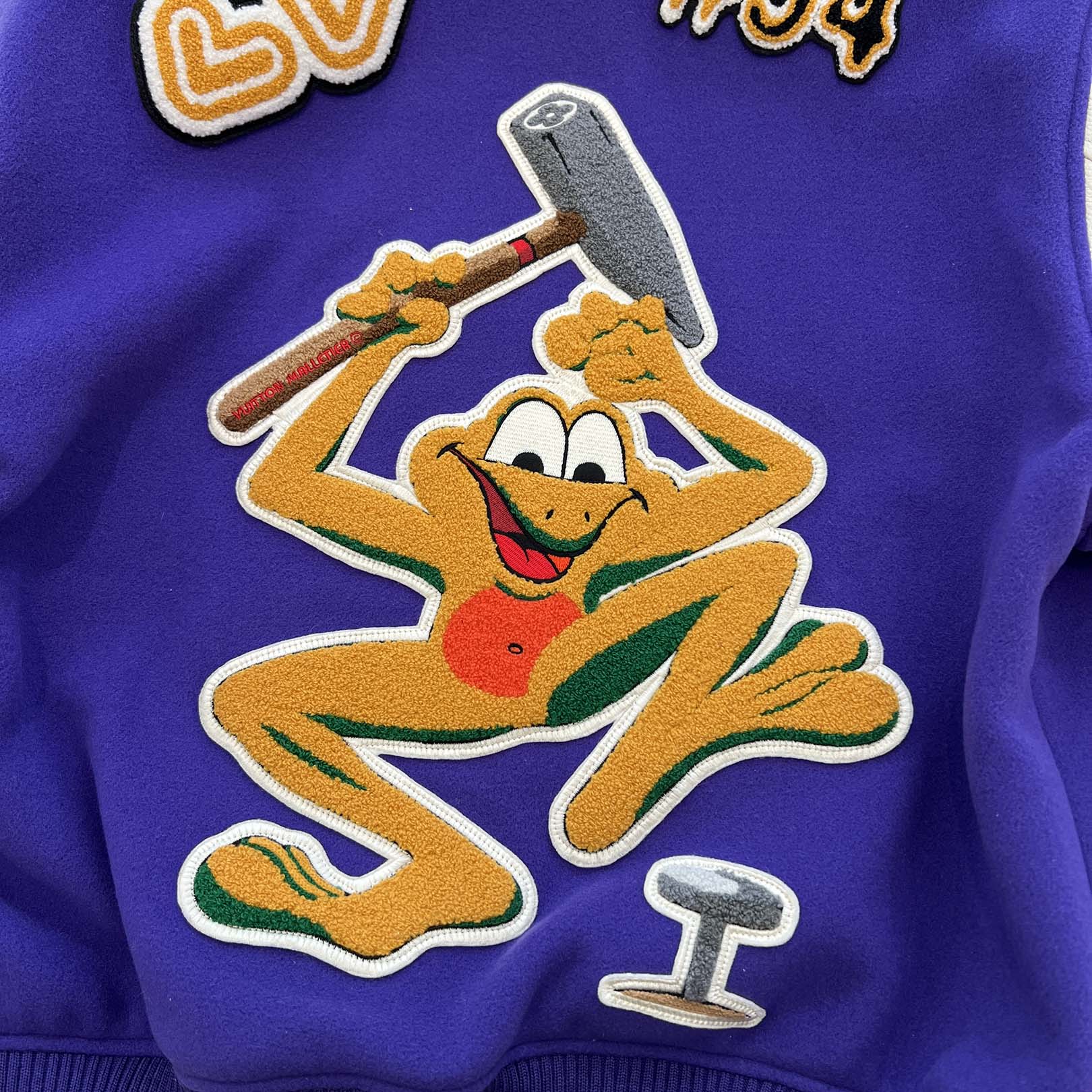 LOUIS VUITTON 2022AW Multi Patch Varsity Leather Jacket 1AAGHZ Size 50 ルイヴィトン マルチパッチバーシティレザージャケット サイズ50