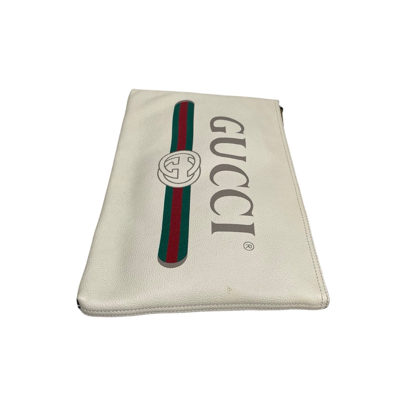 GUCCI Print Portfolio Leather Clutch Bag 500984 0GCAT