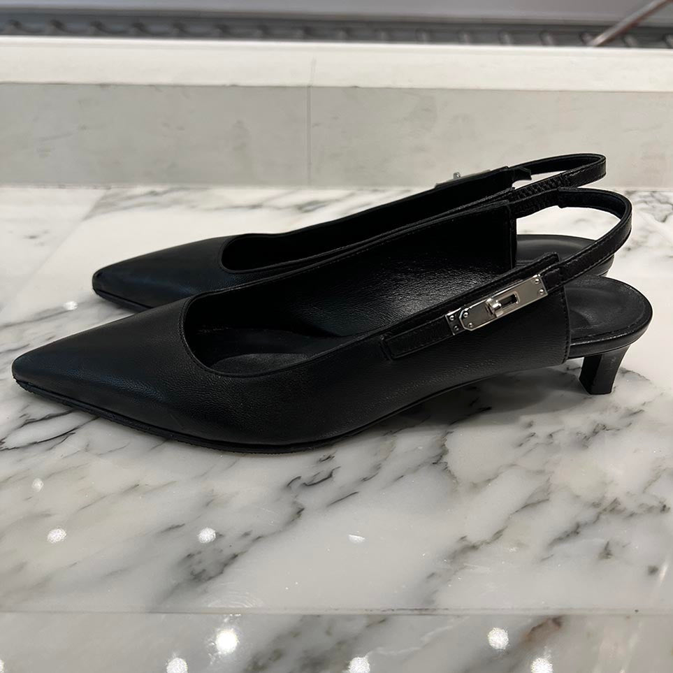 HERMES Pointed Toe Slingback Pumps Size 37 エルメス ポインテッドトゥスリングバック パンプス サイズ37