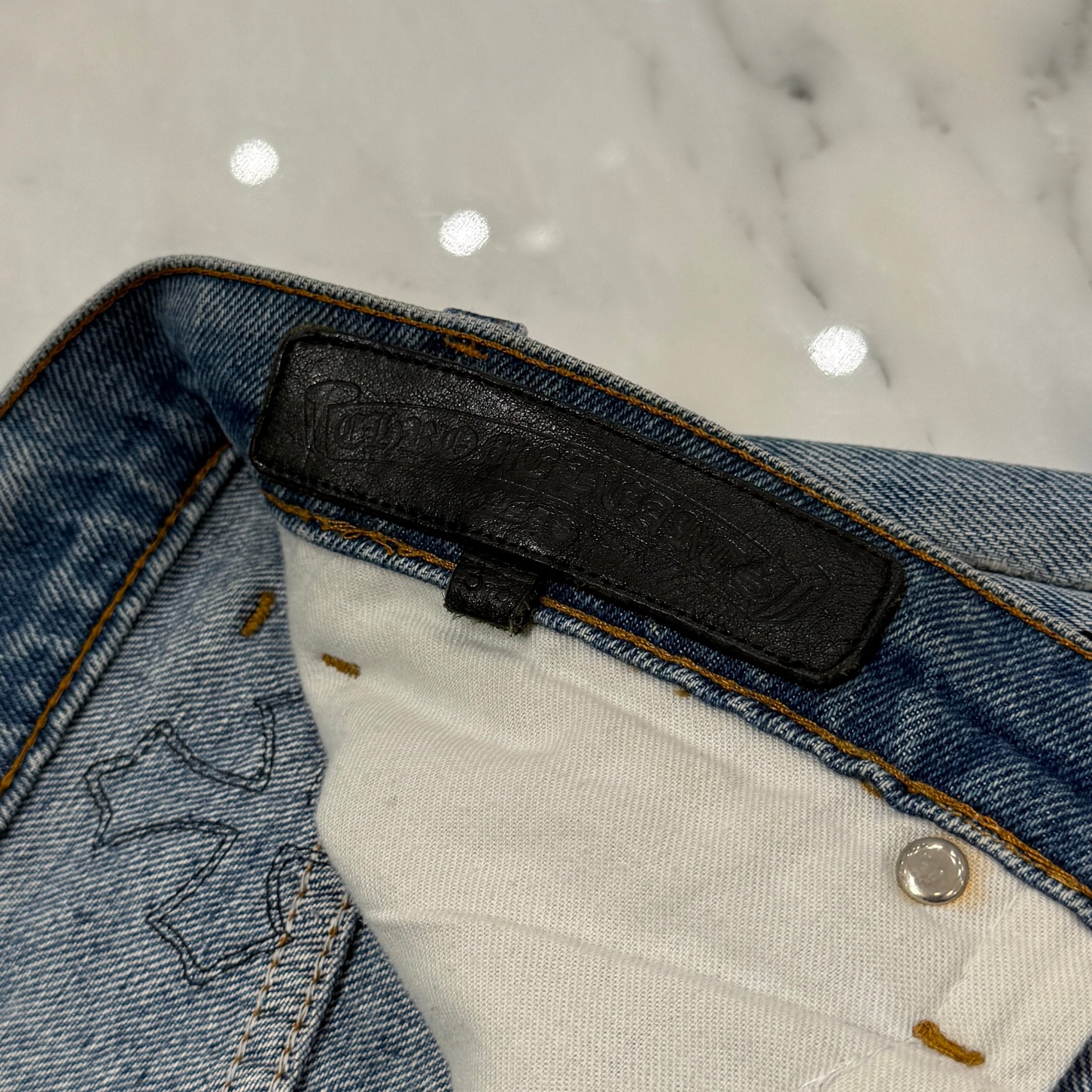 CHROME HEARTS × Levi's 517 VNTG Cross Leather Patch Denim Pants Size 33 クロムハーツ × リーバイス 517 ヴィンテージ クロスレザーパッチ デニムパンツ サイズ33