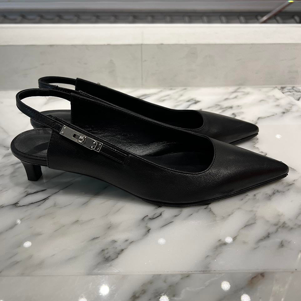 HERMES Pointed Toe Slingback Pumps Size 37 エルメス ポインテッドトゥスリングバック パンプス サイズ37