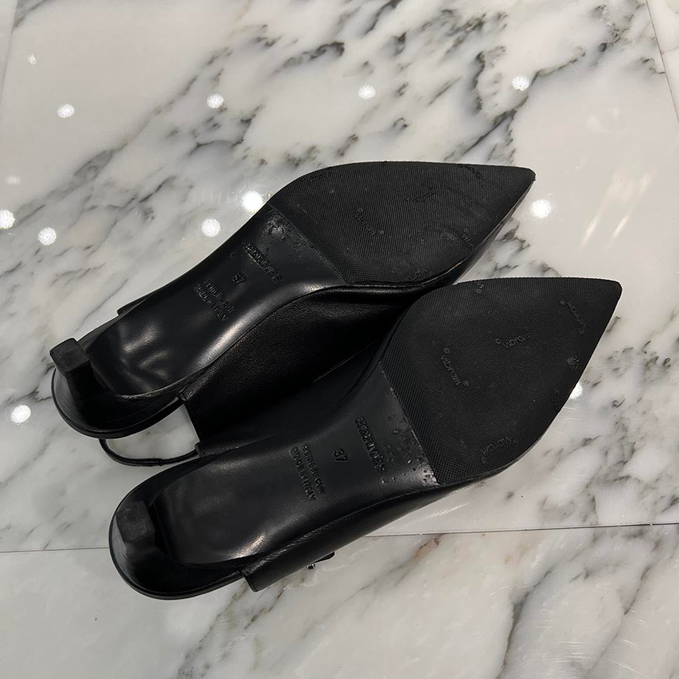 HERMES Pointed Toe Slingback Pumps Size 37 エルメス ポインテッドトゥスリングバック パンプス サイズ37