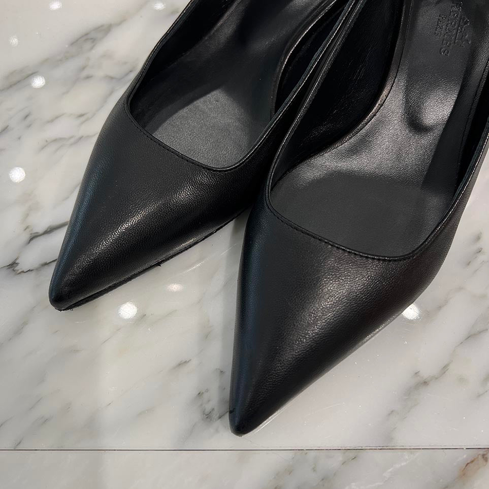 HERMES Pointed Toe Slingback Pumps Size 37 エルメス ポインテッドトゥスリングバック パンプス サイズ37