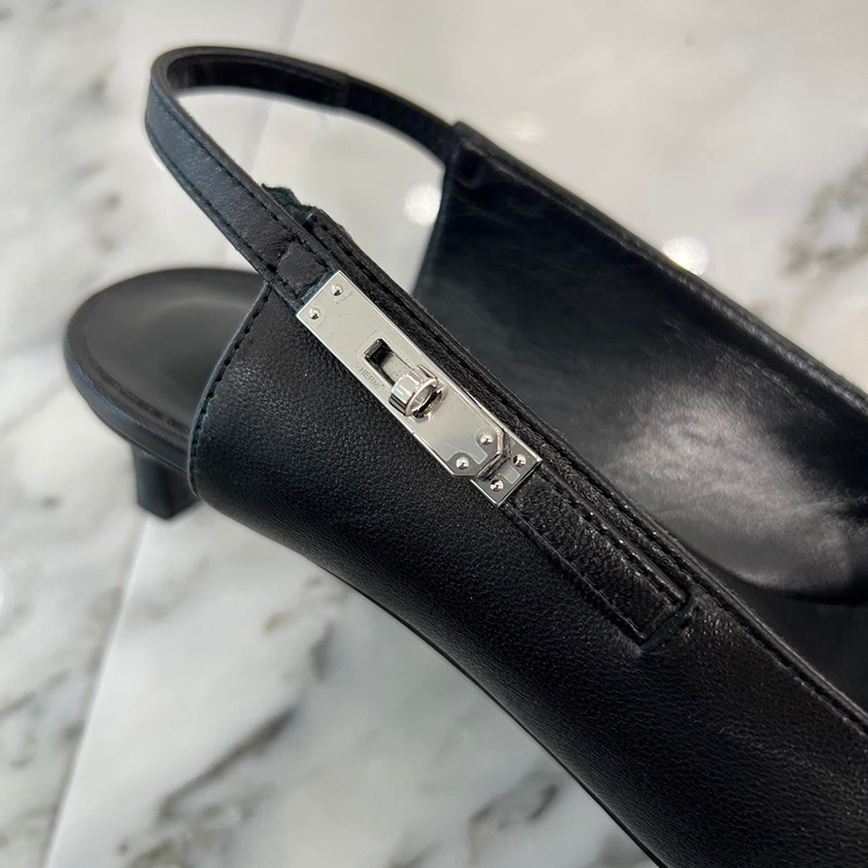 HERMES Pointed Toe Slingback Pumps Size 37 エルメス ポインテッドトゥスリングバック パンプス サイズ37