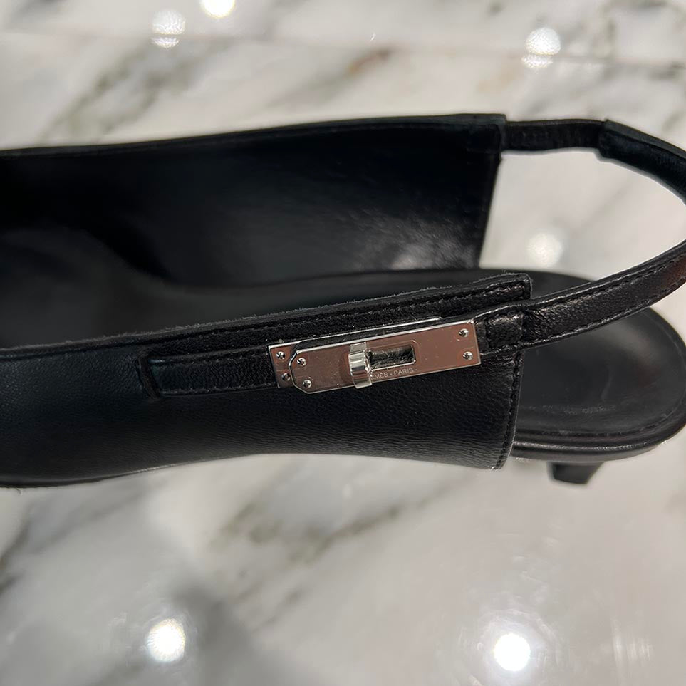HERMES Pointed Toe Slingback Pumps Size 37 エルメス ポインテッドトゥスリングバック パンプス サイズ37