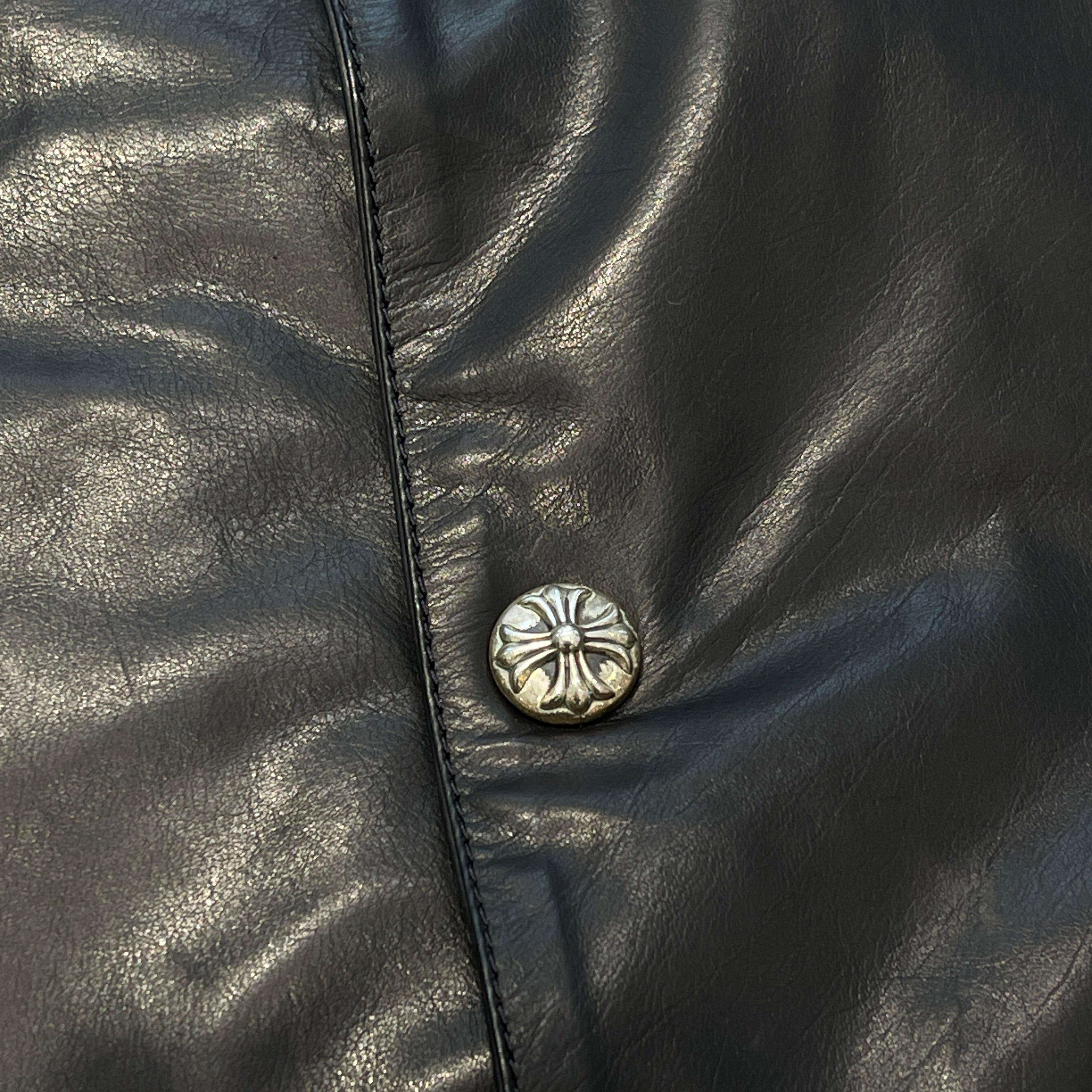 CHROME HEARTS Eye Chart Old English Leather Coach Jacket Size M クロムハーツ アイチャート オールドイングリッシュ レザーコーチジャケット サイズM