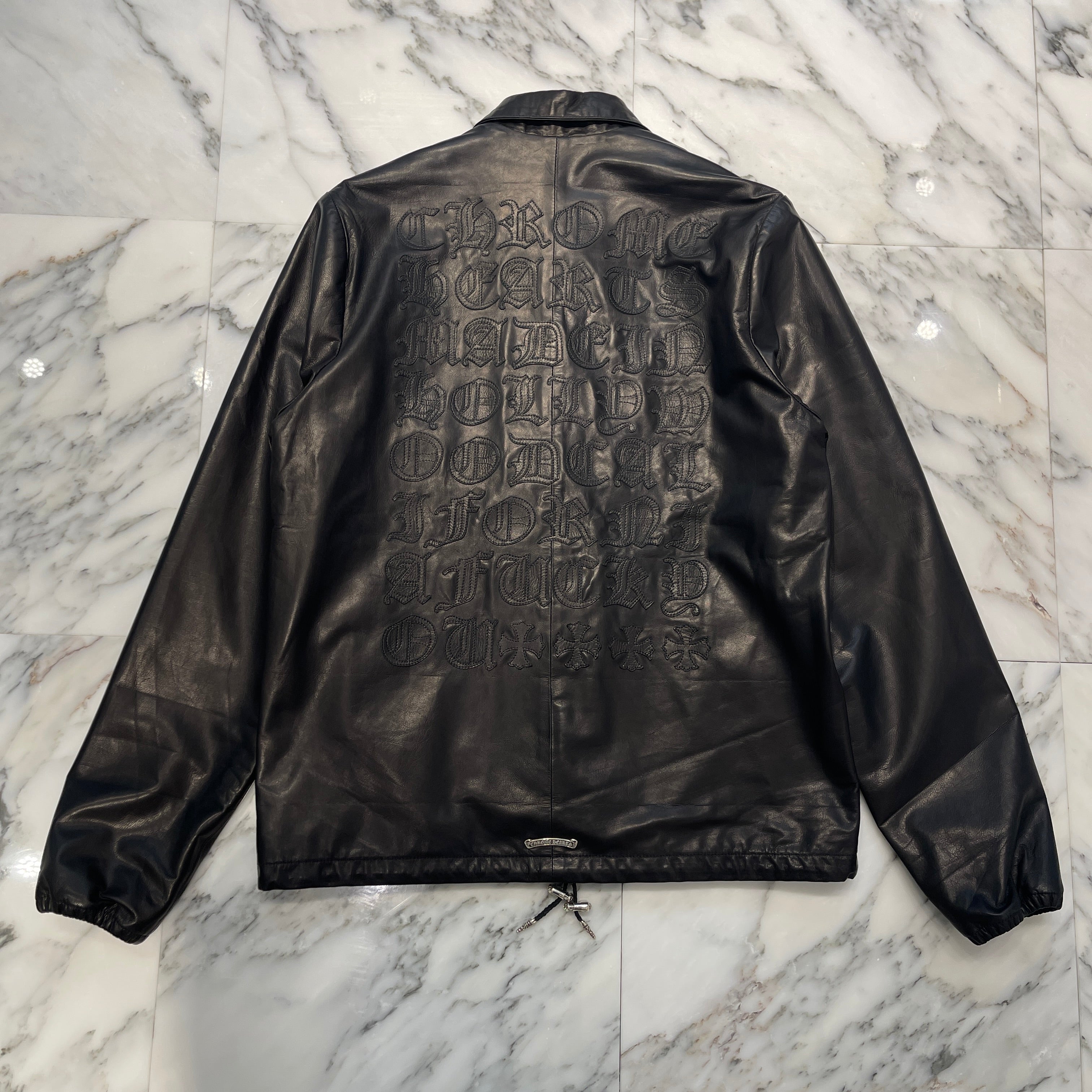 CHROME HEARTS Eye Chart Old English Leather Coach Jacket Size M クロムハーツ アイチャート オールドイングリッシュ レザーコーチジャケット サイズM