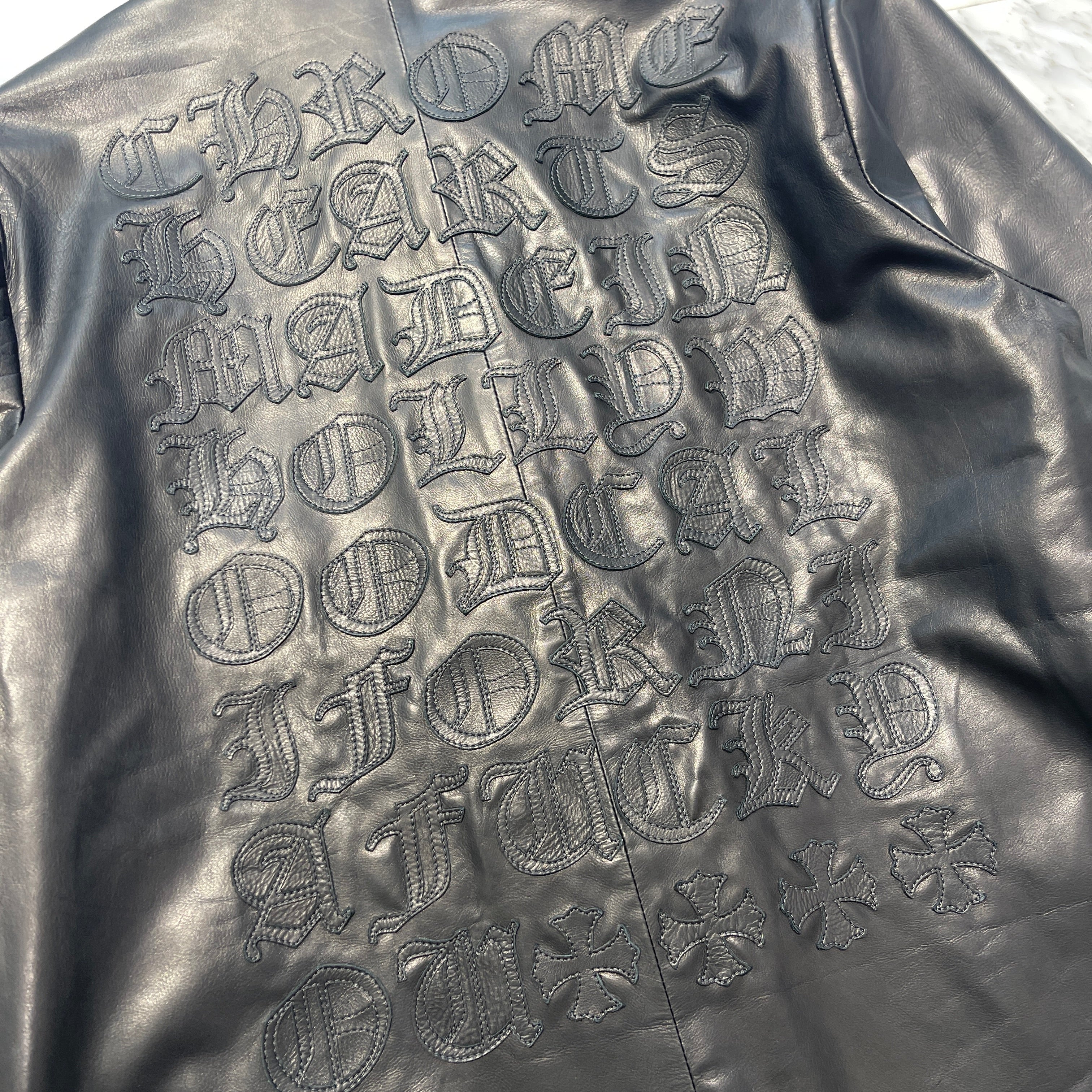 CHROME HEARTS Eye Chart Old English Leather Coach Jacket Size M クロムハーツ アイチャート オールドイングリッシュ レザーコーチジャケット サイズM