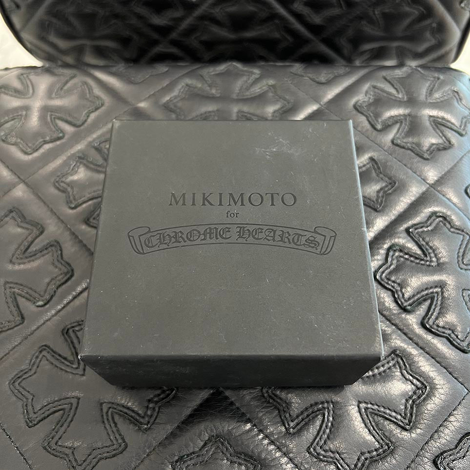 CHROME HEARTS × MIKIMOTO K18 WG Pearl Safety Pin 1 Diamond Pendant Top クロムハーツ × ミキモト 18K WG パールセーフティピン 1ダイヤモンド ペンダントトップ