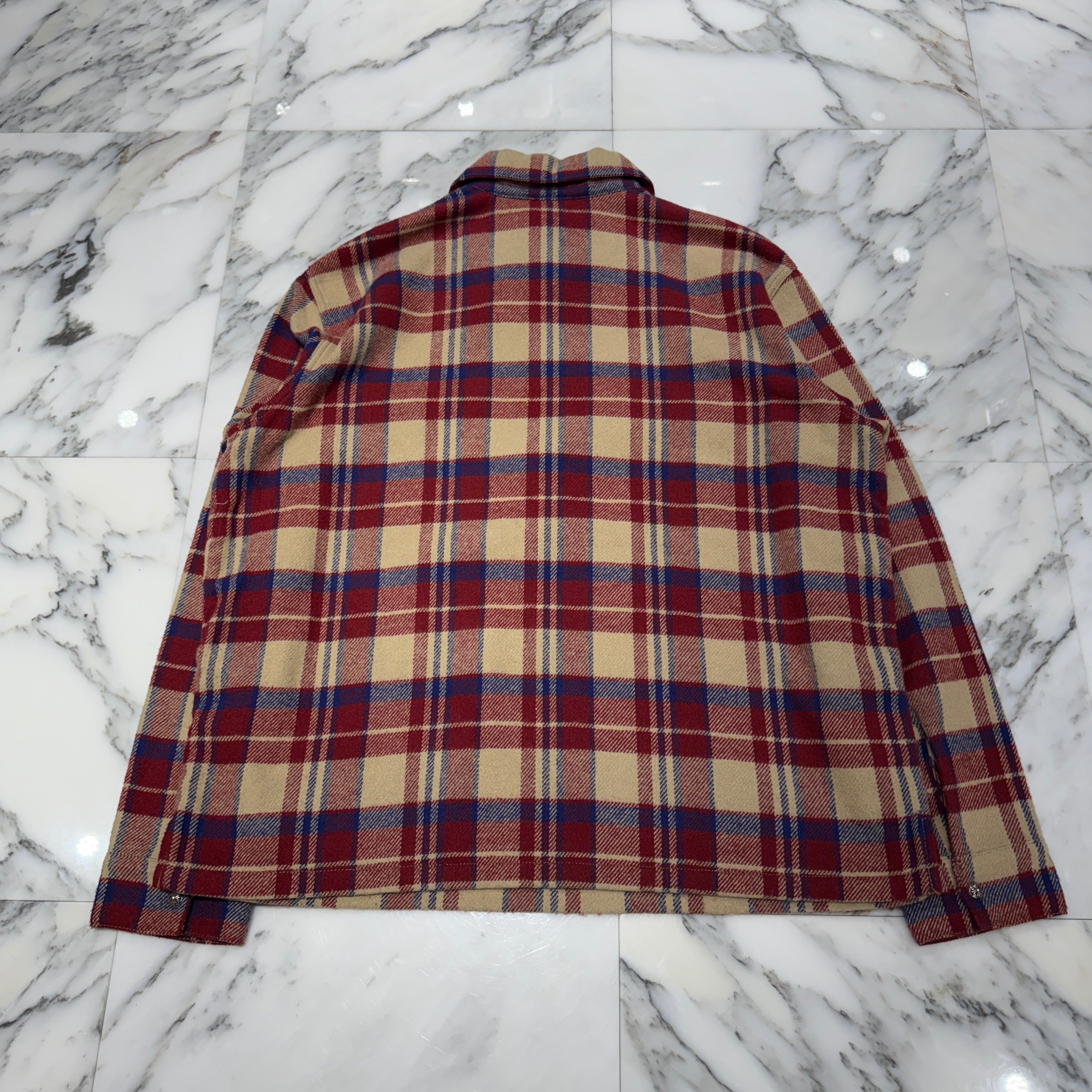 CHROME HEARTS Y NOT UNDER DOG Half Zip Pullover Check Shirt Size L クロムハーツ ワイノット アンダードッグ ハーフジップ プルオーバーチェックシャツ サイズL