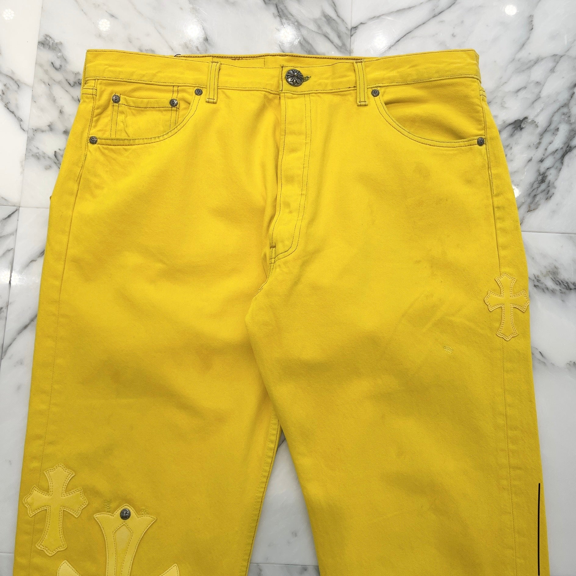 CHROME HEARTS × Levi's 517 VNTG Cross Leather Patch Denim Pants Size 36 クロムハーツ × リーバイス 517 ヴィンテージ クロスレザーパッチ デニムパンツ サイズ36