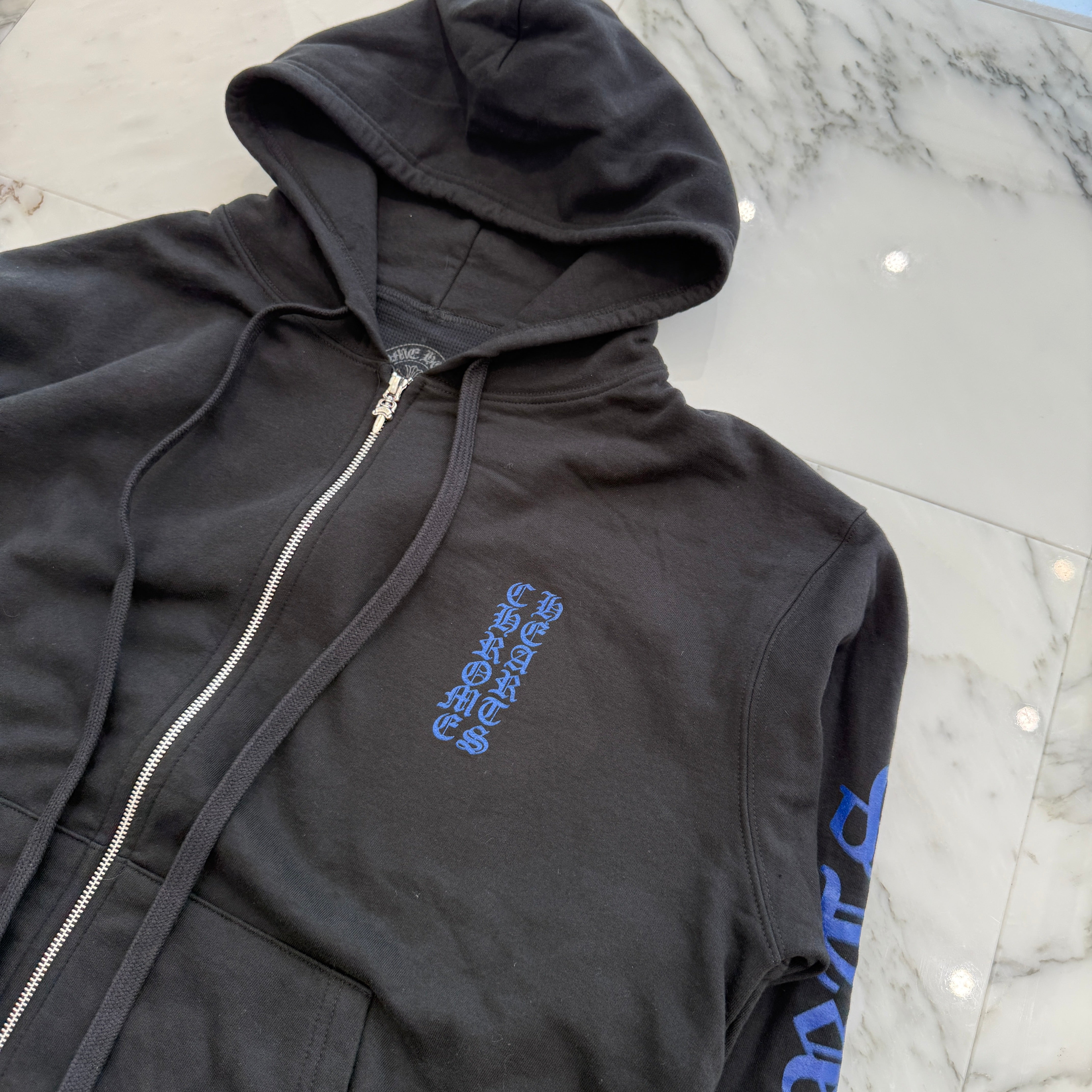 CHROME HEARTS Vertical Logo Zip Up Hoodie Size M クロムハーツ ヴァーティカルロゴ ジップアップフーディー サイズM