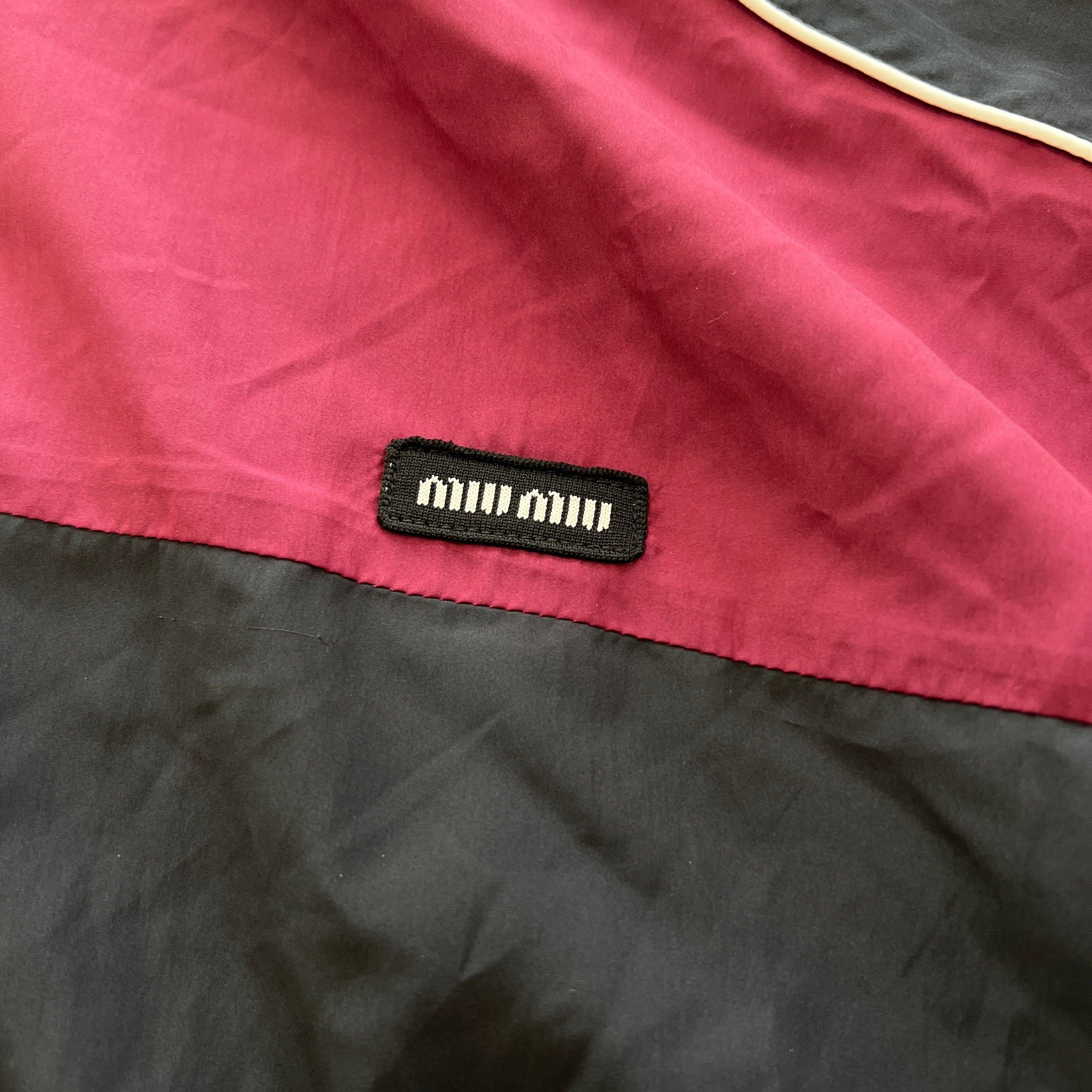 MIU MIU 2025SS Technical Nylon Zip Up Jacket ML1220 S000 163P Size 44 ミュウミュウ テクニカルナイロン ジップアップジャケット サイズ44