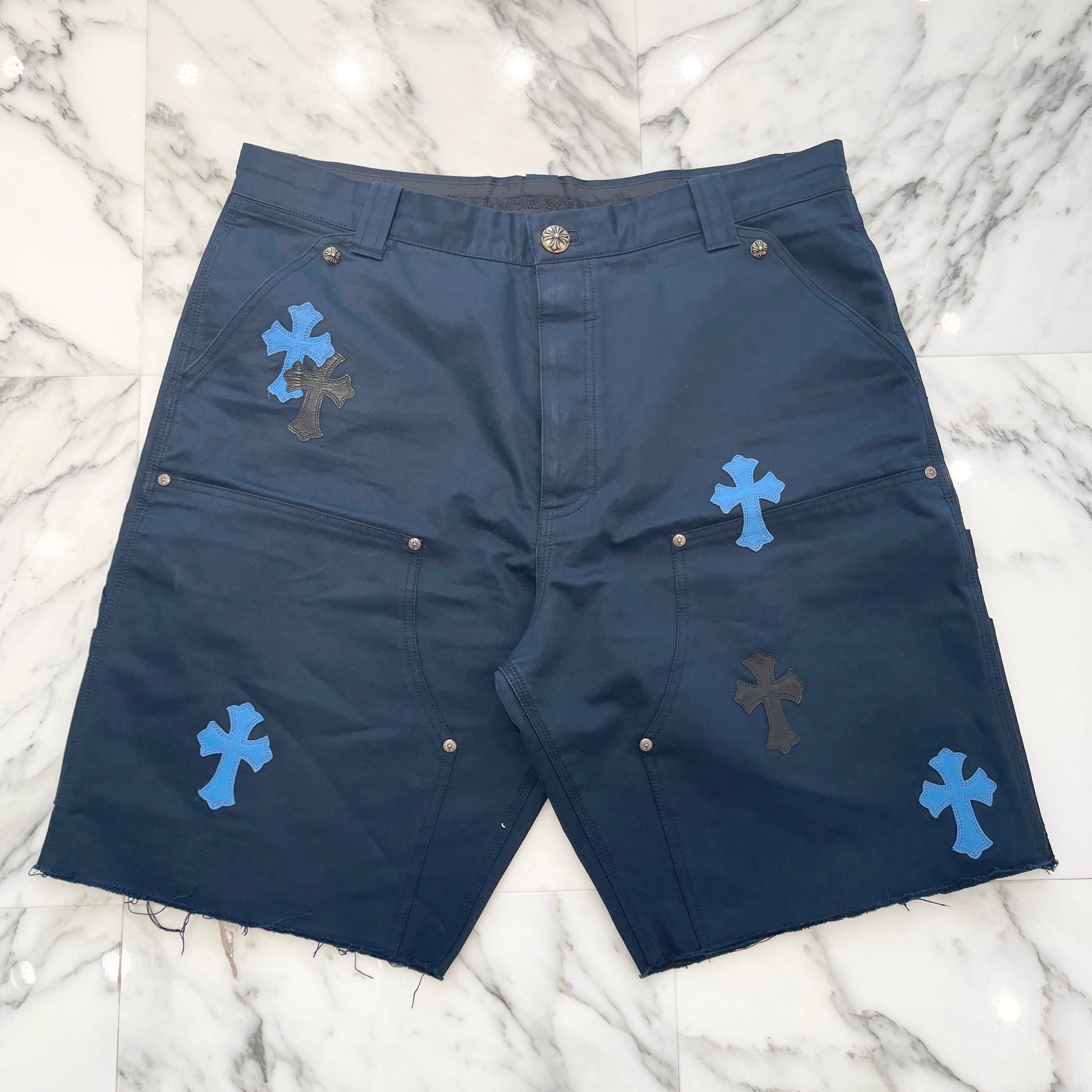 CHROME HEARTS Carpenter Leather Cross Patch Shorts Size 38 クロムハーツ カーペンター レザークロスパッチ ショーツ ハーフパンツ サイズ38