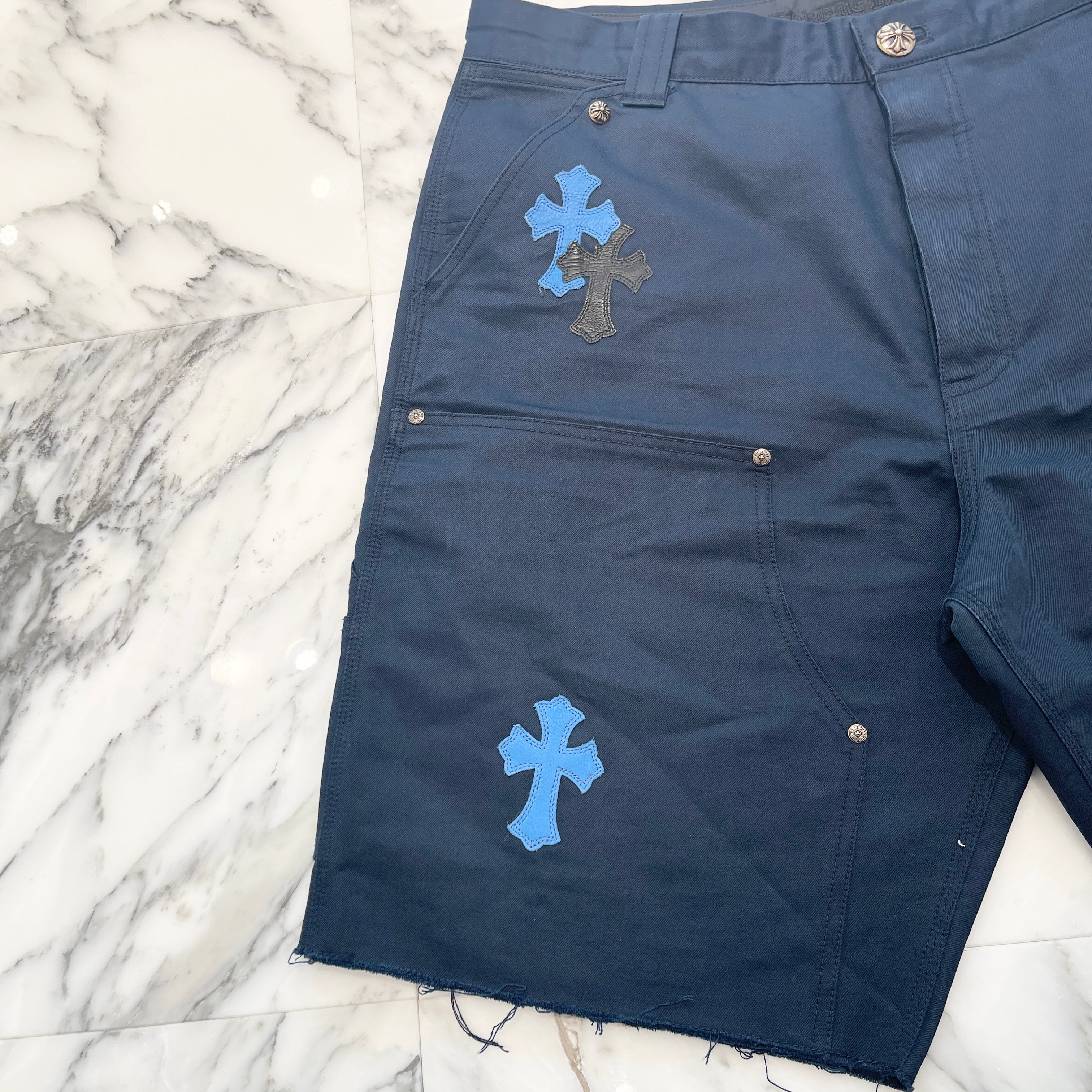 CHROME HEARTS Carpenter Leather Cross Patch Shorts Size 38 クロムハーツ カーペンター レザークロスパッチ ショーツ ハーフパンツ サイズ38