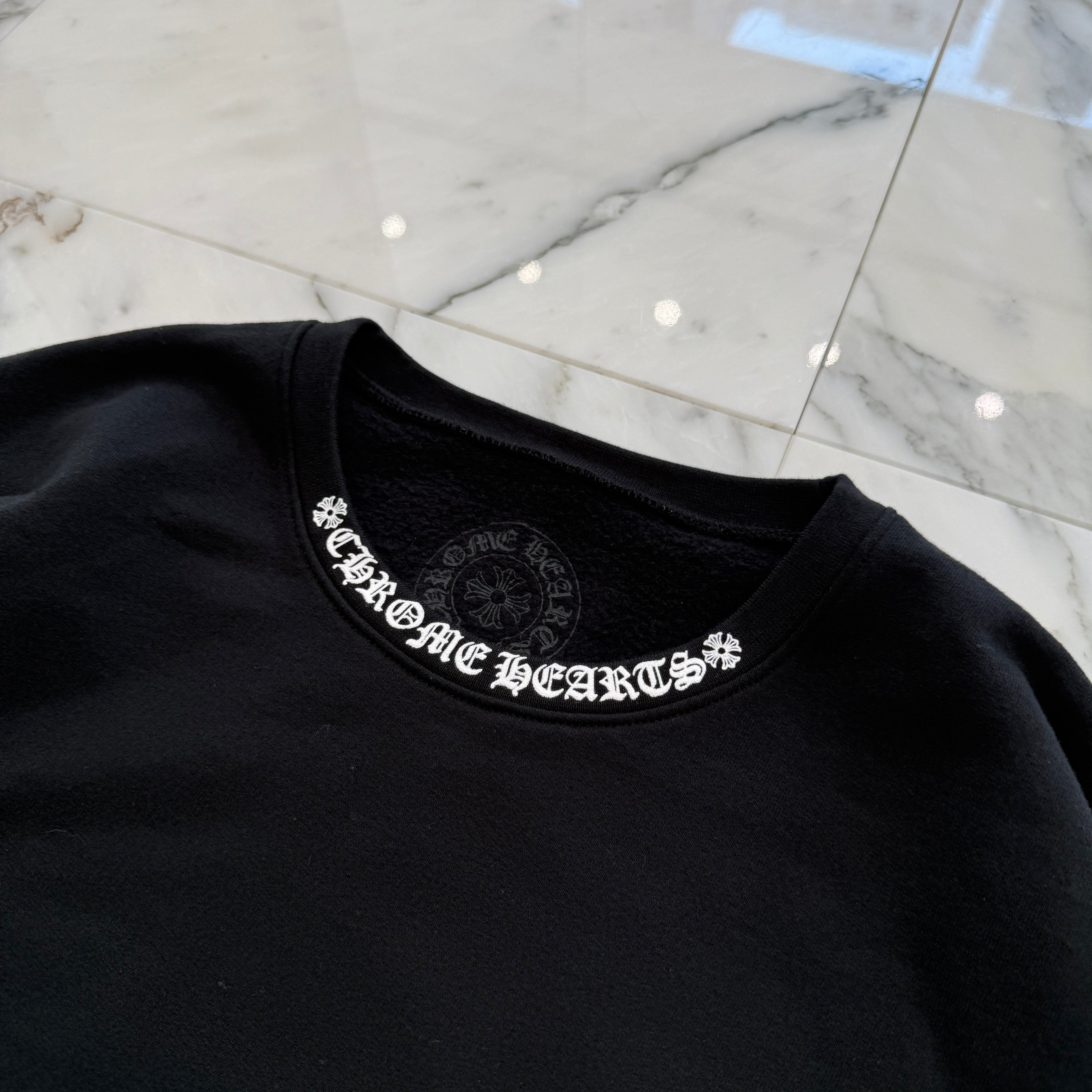 CHROME HEARTS Neck Logo Crewneck Sweatshirt Size L クロムハーツ ネックロゴクルーネックスウェットシャツ サイズL
