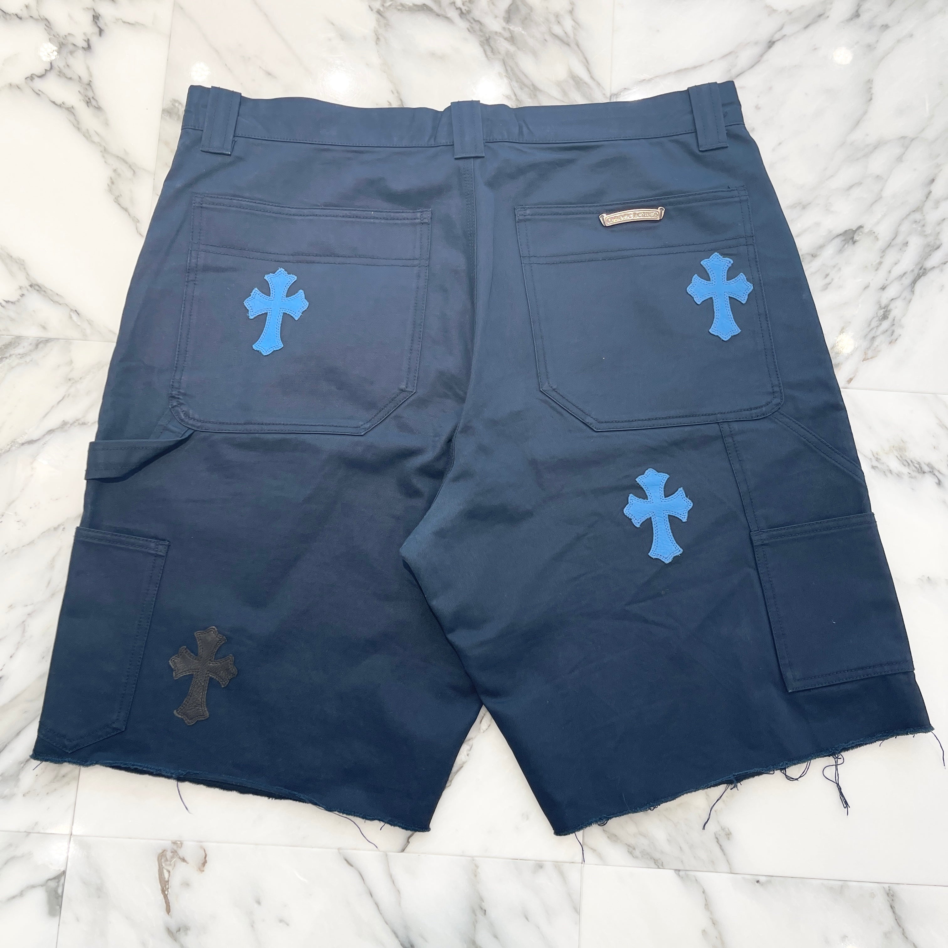 CHROME HEARTS Carpenter Leather Cross Patch Shorts Size 38 クロムハーツ カーペンター レザークロスパッチ ショーツ ハーフパンツ サイズ38