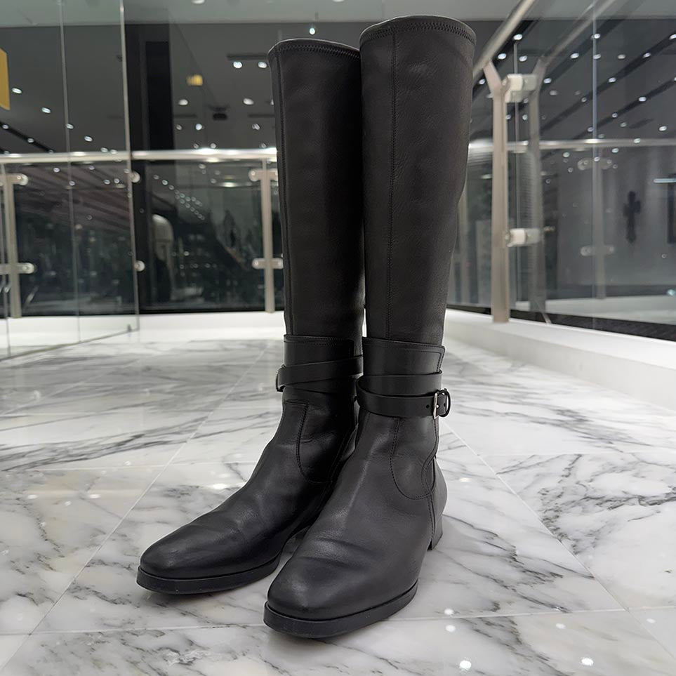 HERMES Leather Belt Long Boots Size 36 エルメス レザー ベルト ロング ブーツ サイズ36