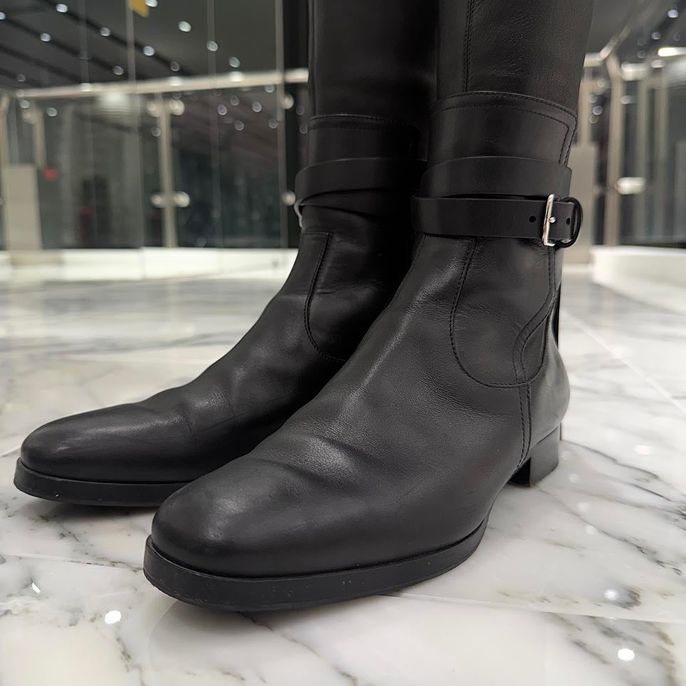 HERMES Leather Belt Long Boots Size 36 エルメス レザー ベルト