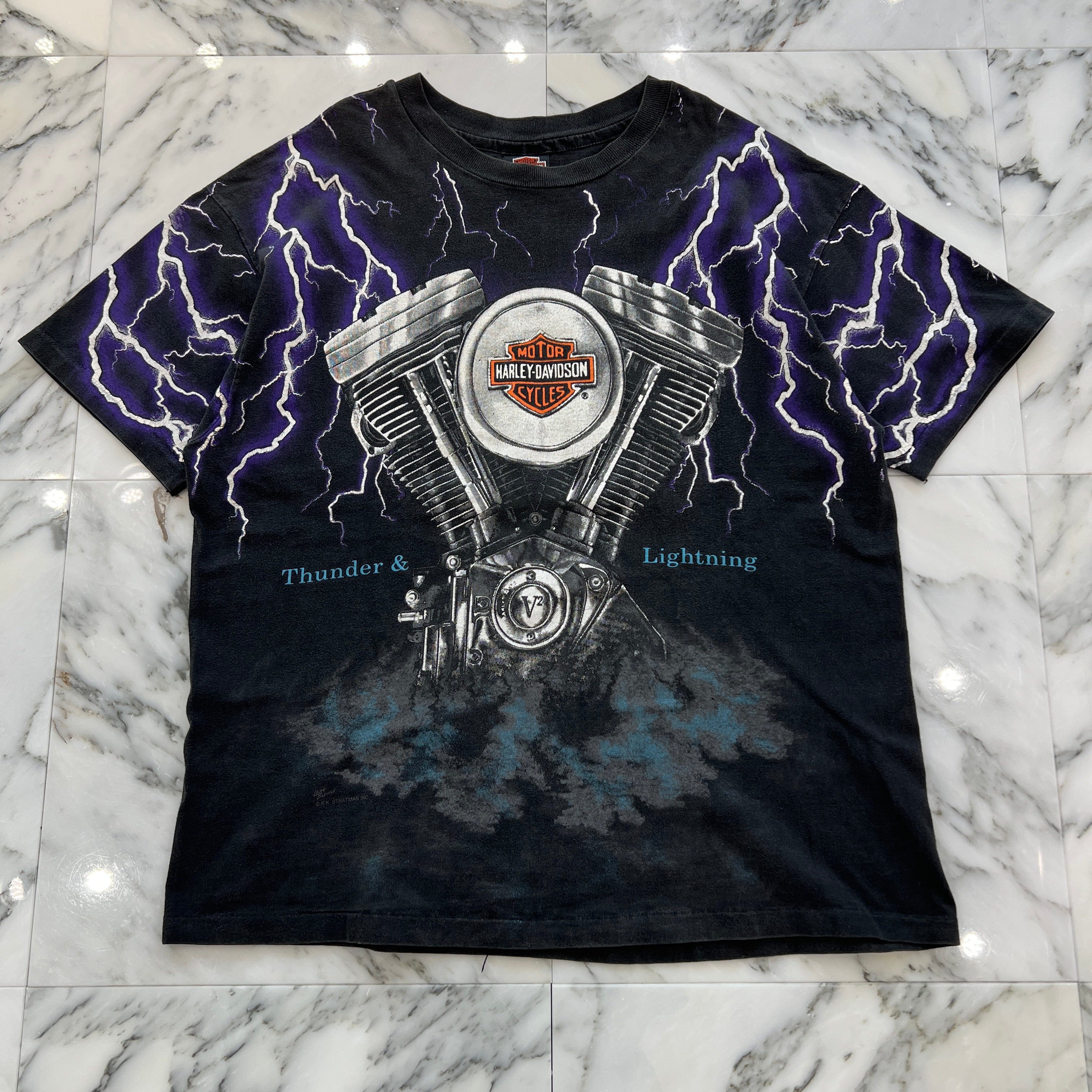 Vintage 90's Harley-Davidson "Thunder Lightning" S/S Tee Size XL 90's ハーレー・ダビットソン "サンダー ライトニングＴシャツ サイズXL