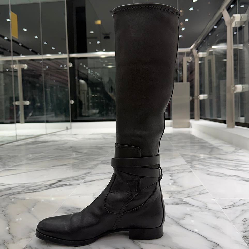 HERMES Leather Belt Long Boots Size 36 エルメス レザー ベルト ロング ブーツ サイズ36