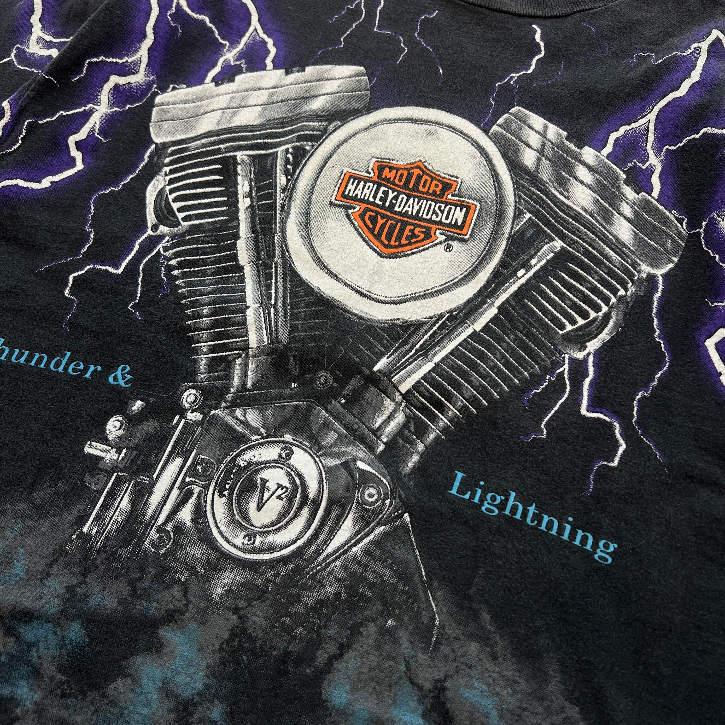 Vintage 90's Harley-Davidson "Thunder Lightning" S/S Tee Size XL 90's ハーレー・ダビットソン "サンダー ライトニングＴシャツ サイズXL