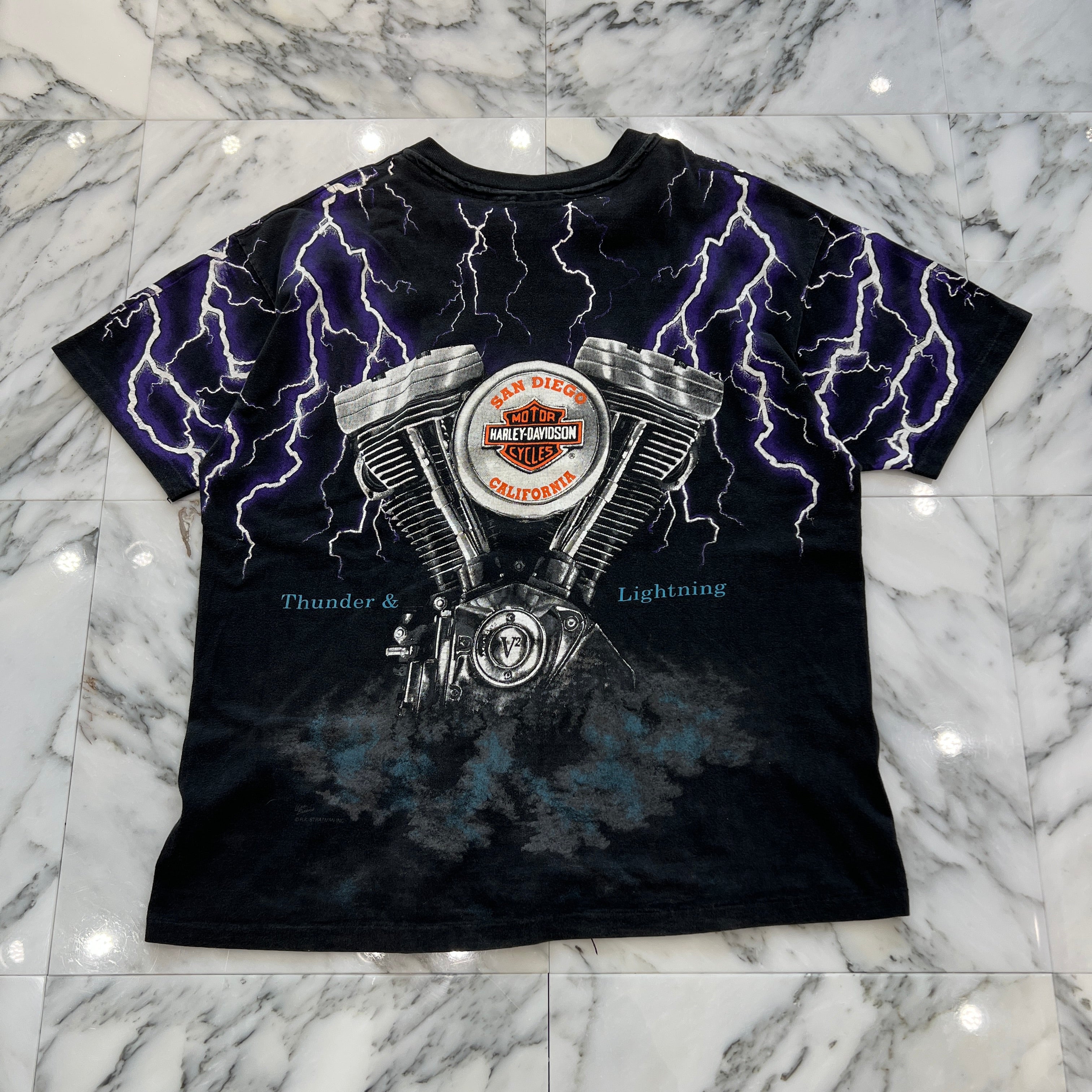 Vintage 90's Harley-Davidson "Thunder Lightning" S/S Tee Size XL 90's ハーレー・ダビットソン "サンダー ライトニングＴシャツ サイズXL
