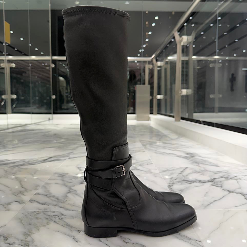 HERMES Leather Belt Long Boots Size 36 エルメス レザー ベルト ロング ブーツ サイズ36