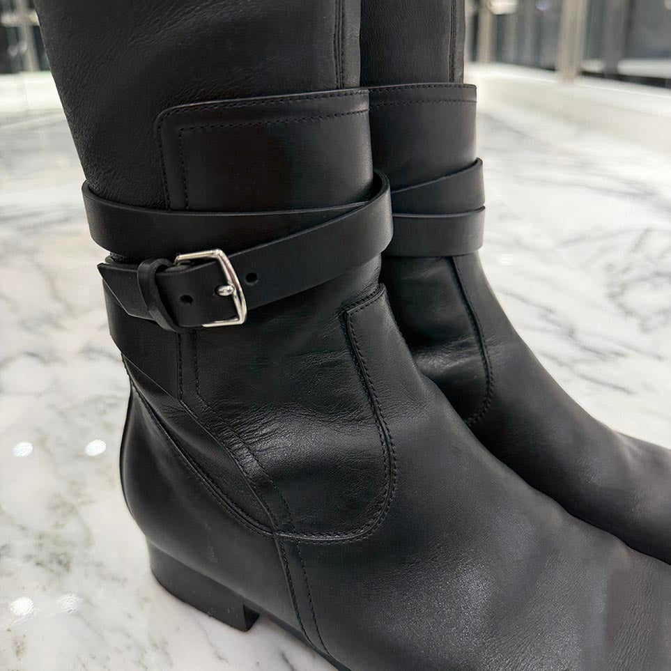 HERMES Leather Belt Long Boots Size 36 エルメス レザー ベルト ロング ブーツ サイズ36