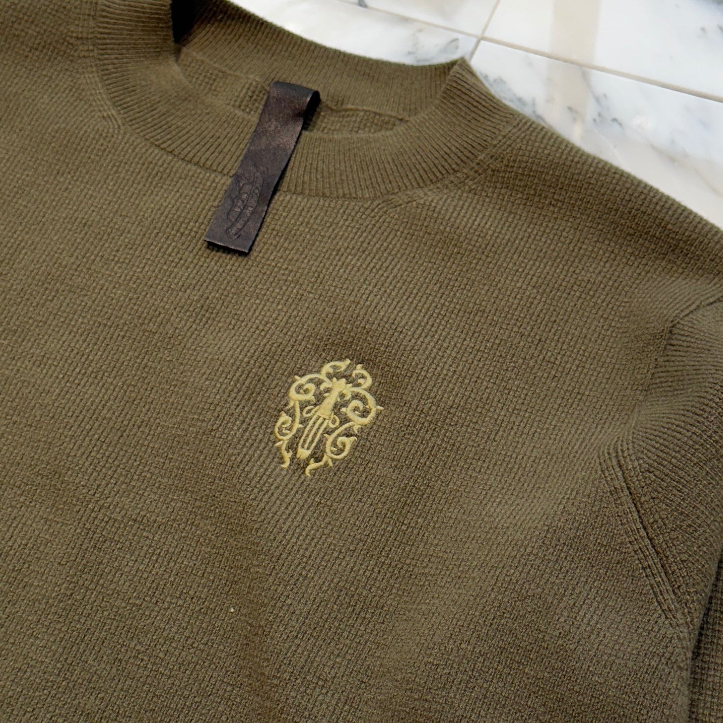 CHROME HEARTS YNOT Vine Dagger Embroidery Cashmere Sweater Size L クロムハーツ ワイノット ヴァインダガー刺繡 カシミヤセーター サイズL