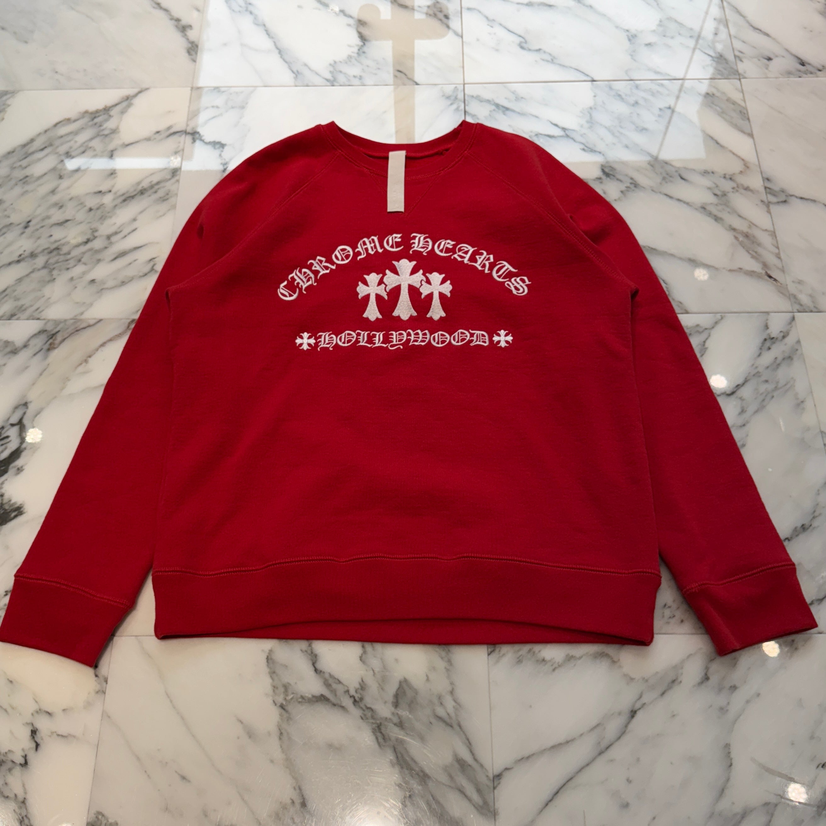 CHROME HEARTS King Taco 3 Cemetery Cross Embroidery Sweat Shirt Size L クロムハーツ キングタコ 3 セメタリークロス 刺繍 スウェットシャツ サイズL