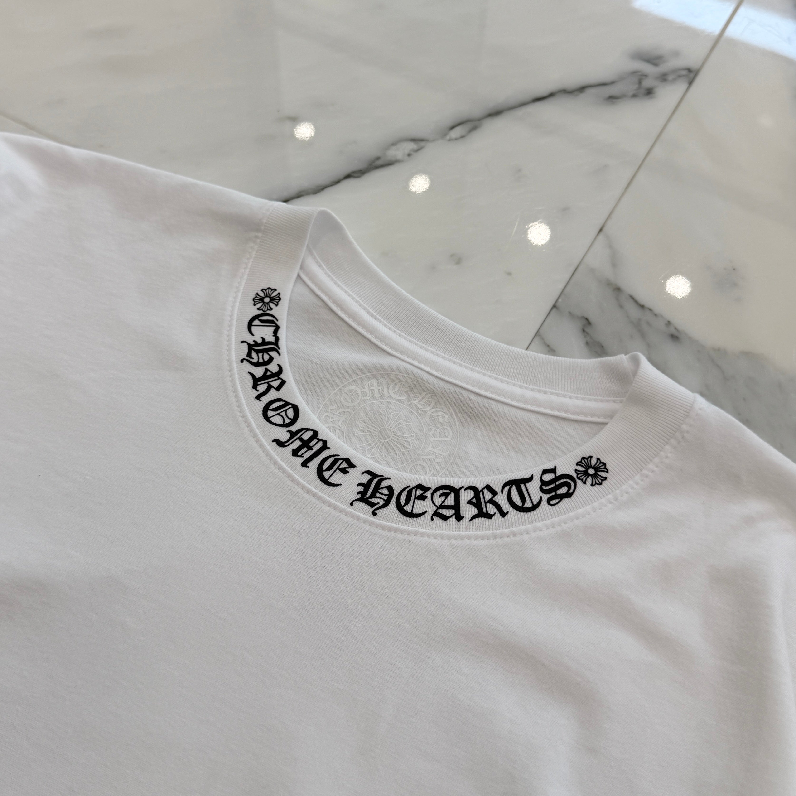 CHROME HEARTS Neck Logo Tee Size L クロムハーツ ネックロゴ Tシャツ サイズL