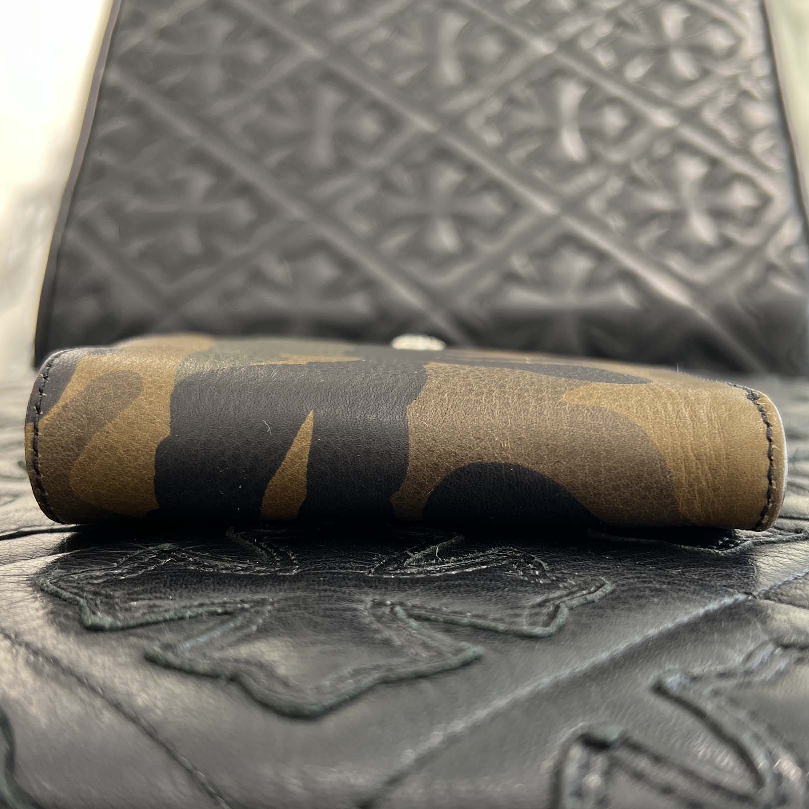 CHROME HEARTS Camo 1SNAP Star Cross Ball Button Leather Wallet クロムハーツ カモ1スナップ スタークロスボール ボタン レザーウォレット