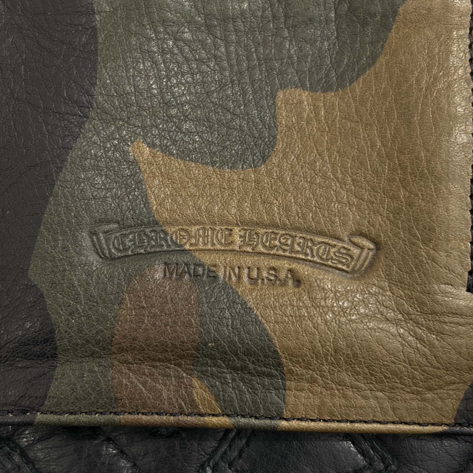 CHROME HEARTS Camo 1SNAP Star Cross Ball Button Leather Wallet クロムハーツ カモ1スナップ スタークロスボール ボタン レザーウォレット