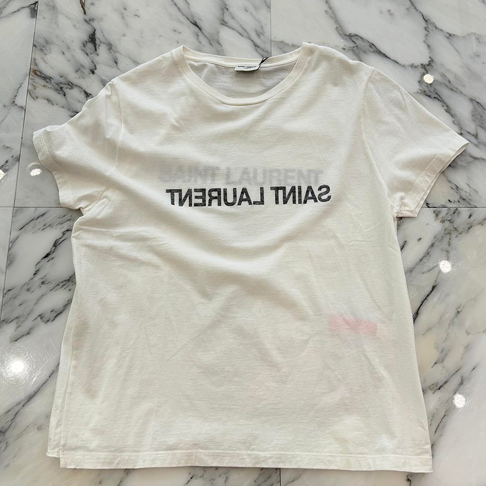 SAINT LAURENT PARIS Reverse Logo Cotton Tee 663278 Y37AW 9744 Size XXL サンローランパリ リバースロゴ コットンTシャツ サイズXXL