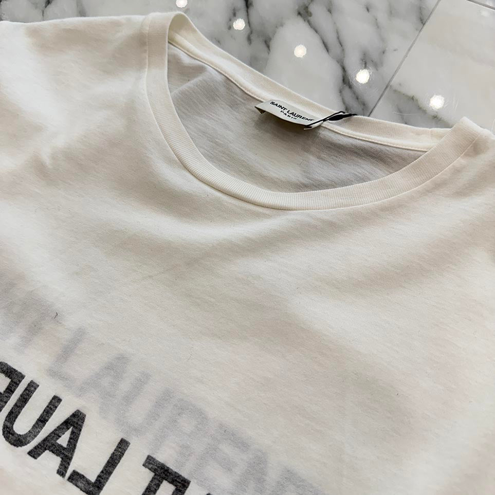 SAINT LAURENT PARIS Reverse Logo Cotton Tee 663278 Y37AW 9744 Size XXL サンローランパリ リバースロゴ コットンTシャツ サイズXXL