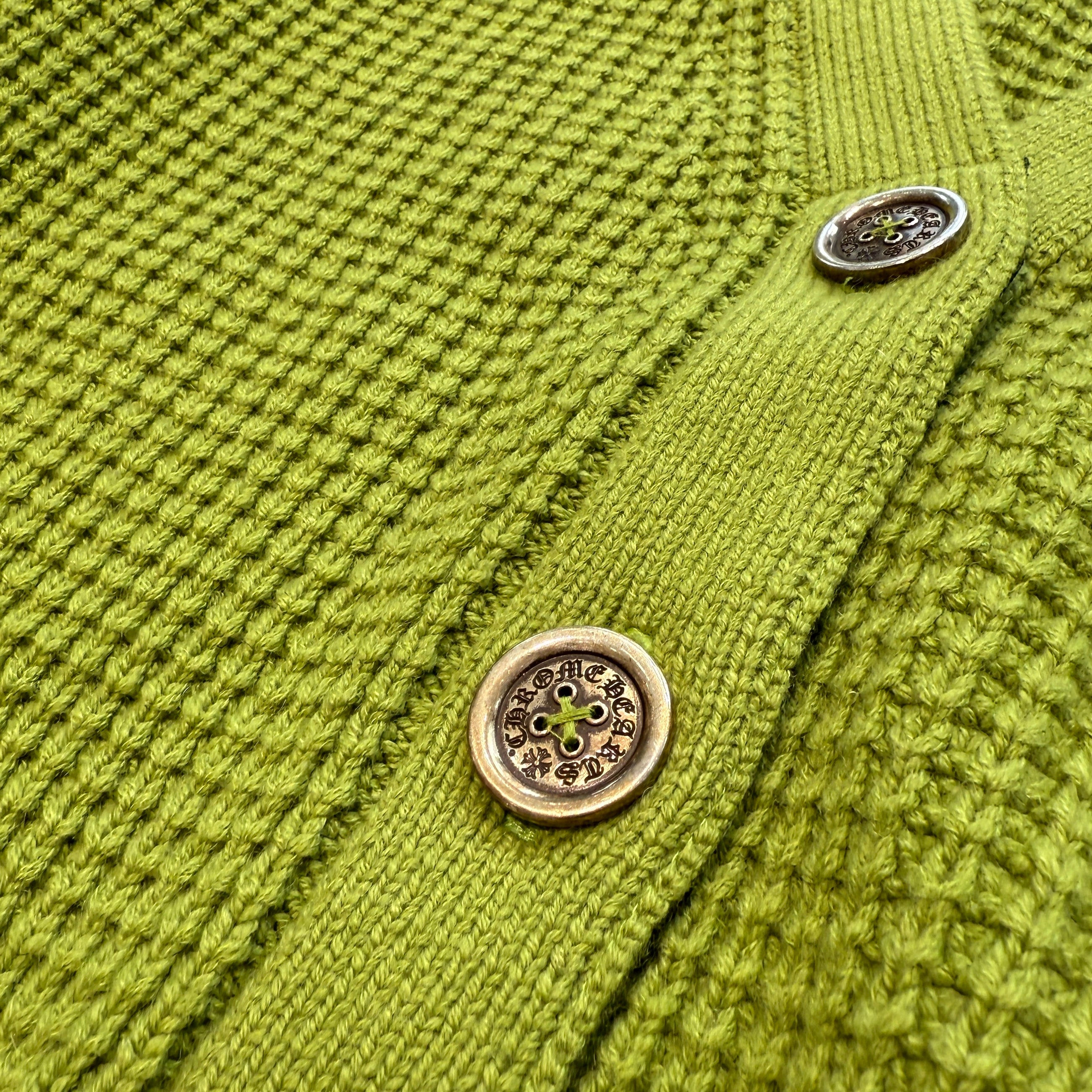 CHROME HEARTS YNOT Unborn Calf Cross Patch Cashmere Knit Cardigan Size M クロムハーツ ワイノット ハラコクロスパッチ カシミヤ ニットカーディガン サイズM