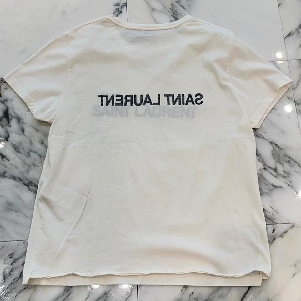 SAINT LAURENT PARIS Reverse Logo Cotton Tee 663278 Y37AW 9744 Size XXL サンローランパリ リバースロゴ コットンTシャツ サイズXXL
