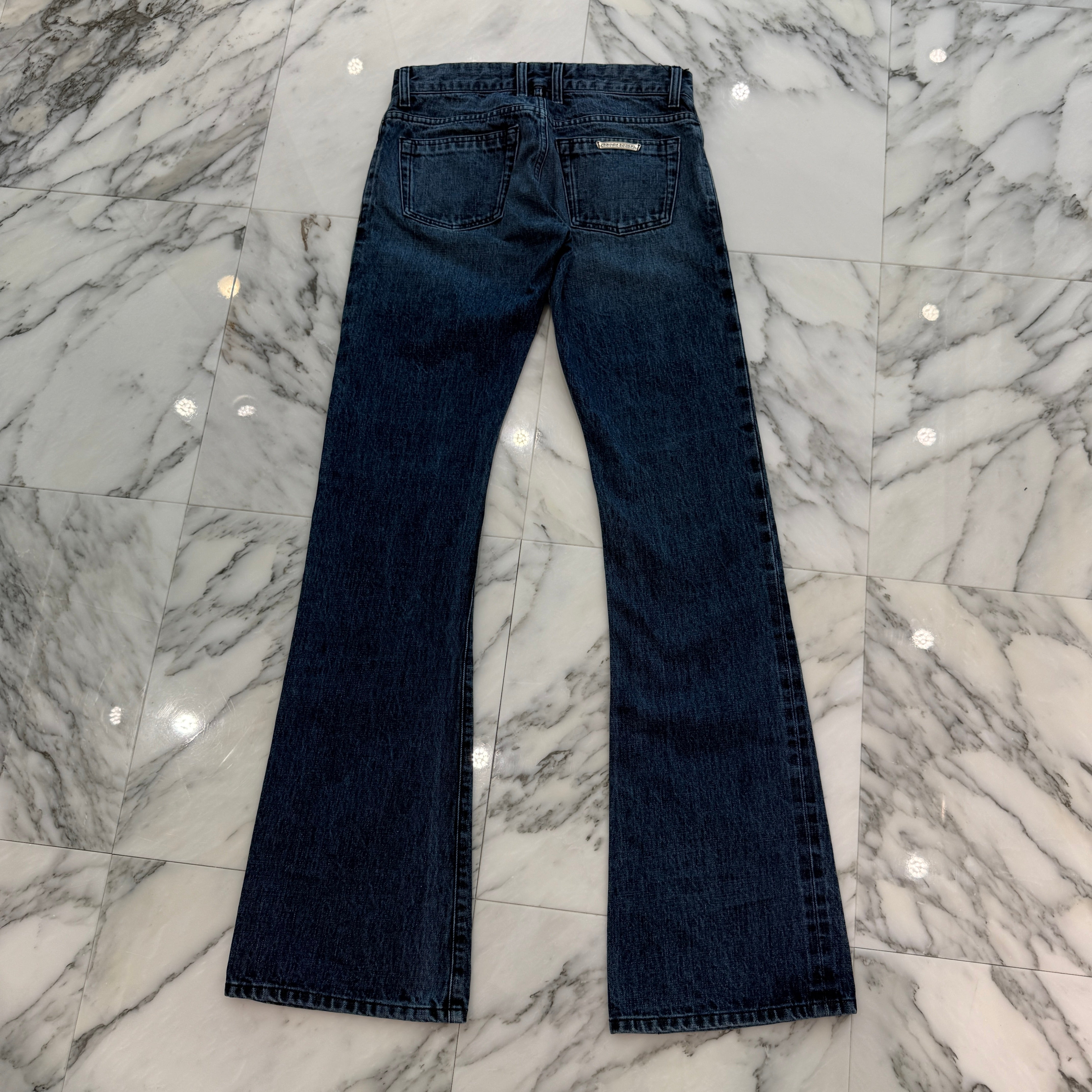 CHROME HEARTS Cross Ball Button Wide Flare Denim Pants Size 31 クロムハーツ クロスボールボタン ワイドフレア デニムパンツ サイズ31