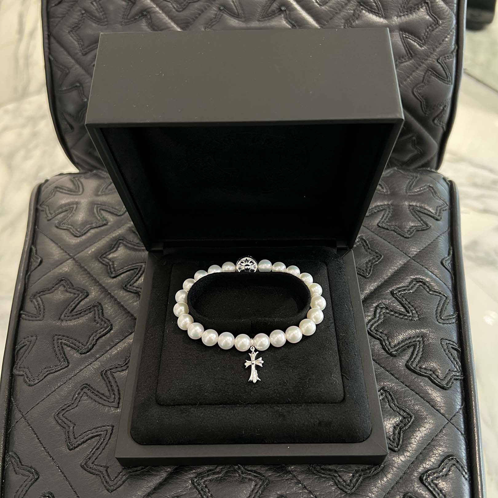 CHROME HEARTS × MIKIMOTO K18 WG White Pearl Bracelet クロムハーツ
