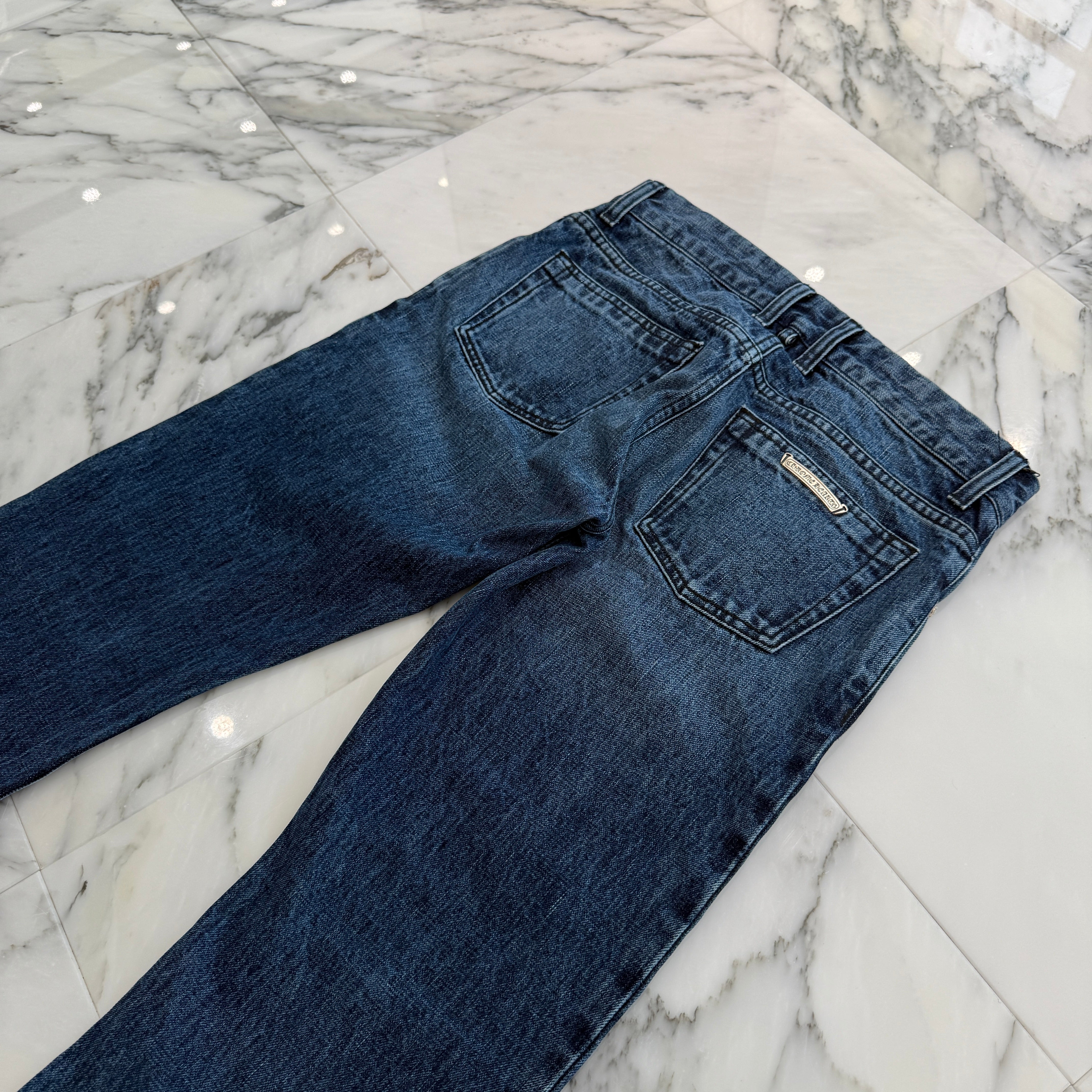 CHROME HEARTS Cross Ball Button Wide Flare Denim Pants Size 31 クロムハーツ クロスボールボタン ワイドフレア デニムパンツ サイズ31