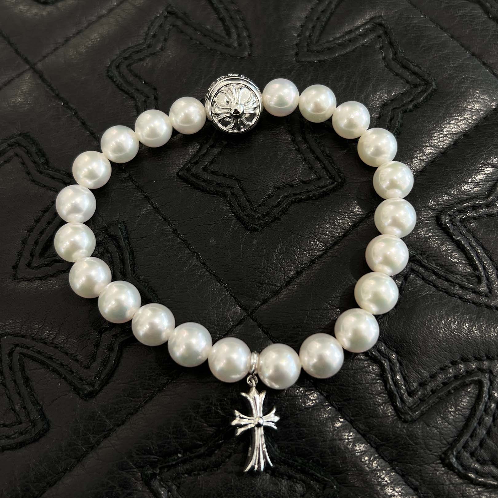 CHROME HEARTS × MIKIMOTO K18 WG White Pearl Bracelet クロムハーツ×ミキモト K18 WG ホワイトパール ブレスレット
