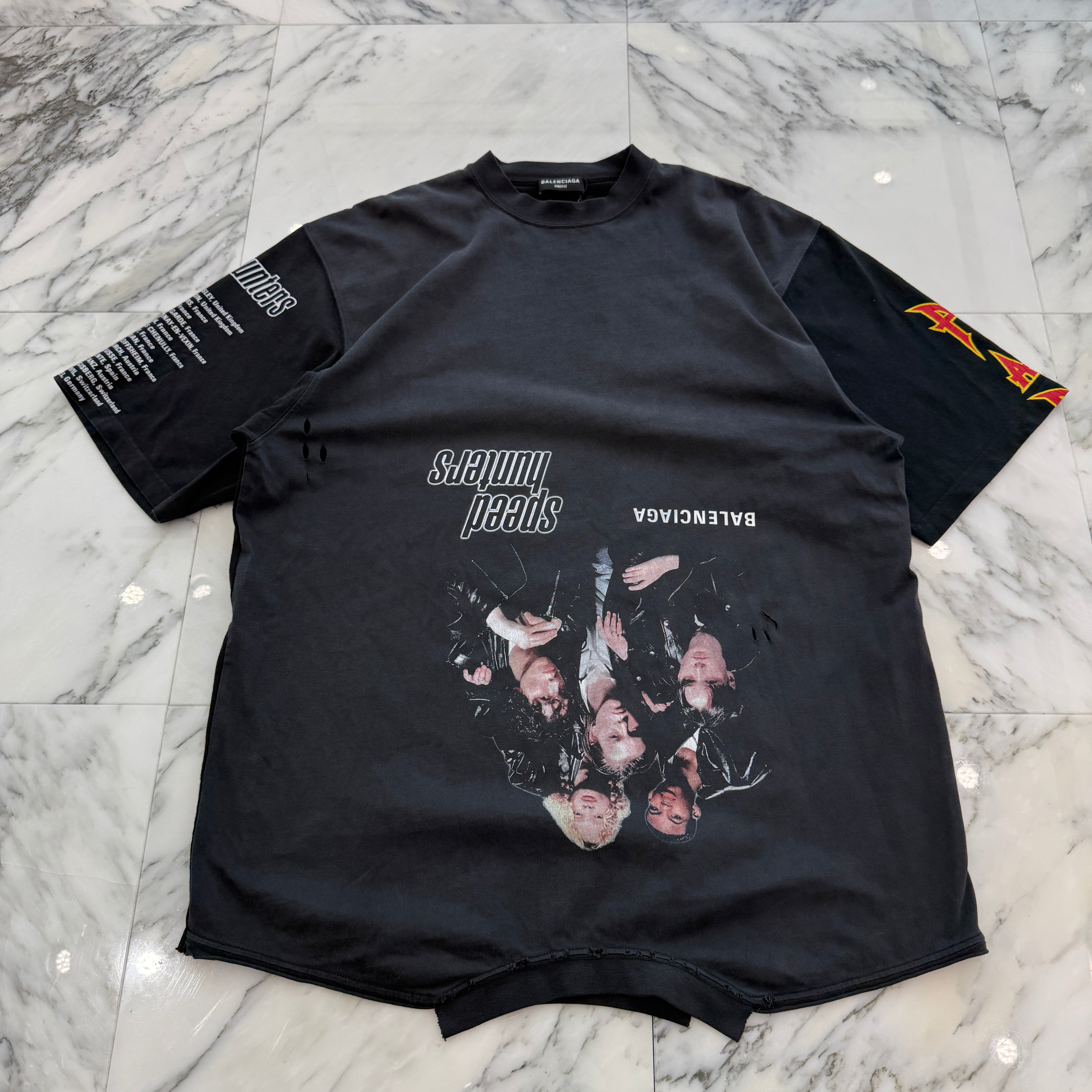 BALENCIAGA Speed Hunter Upside Down Oversized Tee 698811 TMVC9 Size 3 バレンシアガ スピードハンター アップサイドダウン オーバーサイズTシャツ サイズ3