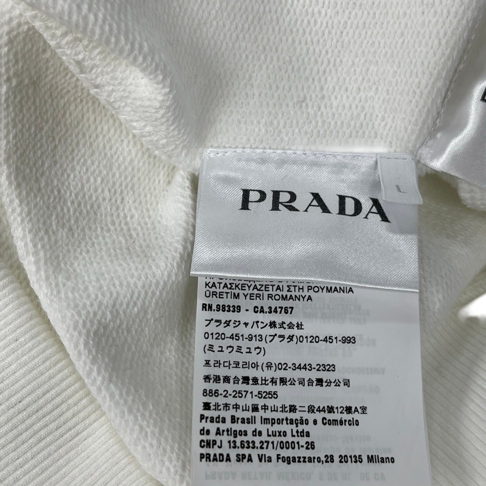 PRADA 2022SS Oversized Cotton Jersey Hoodie UJL12A S221 10l0 Size L