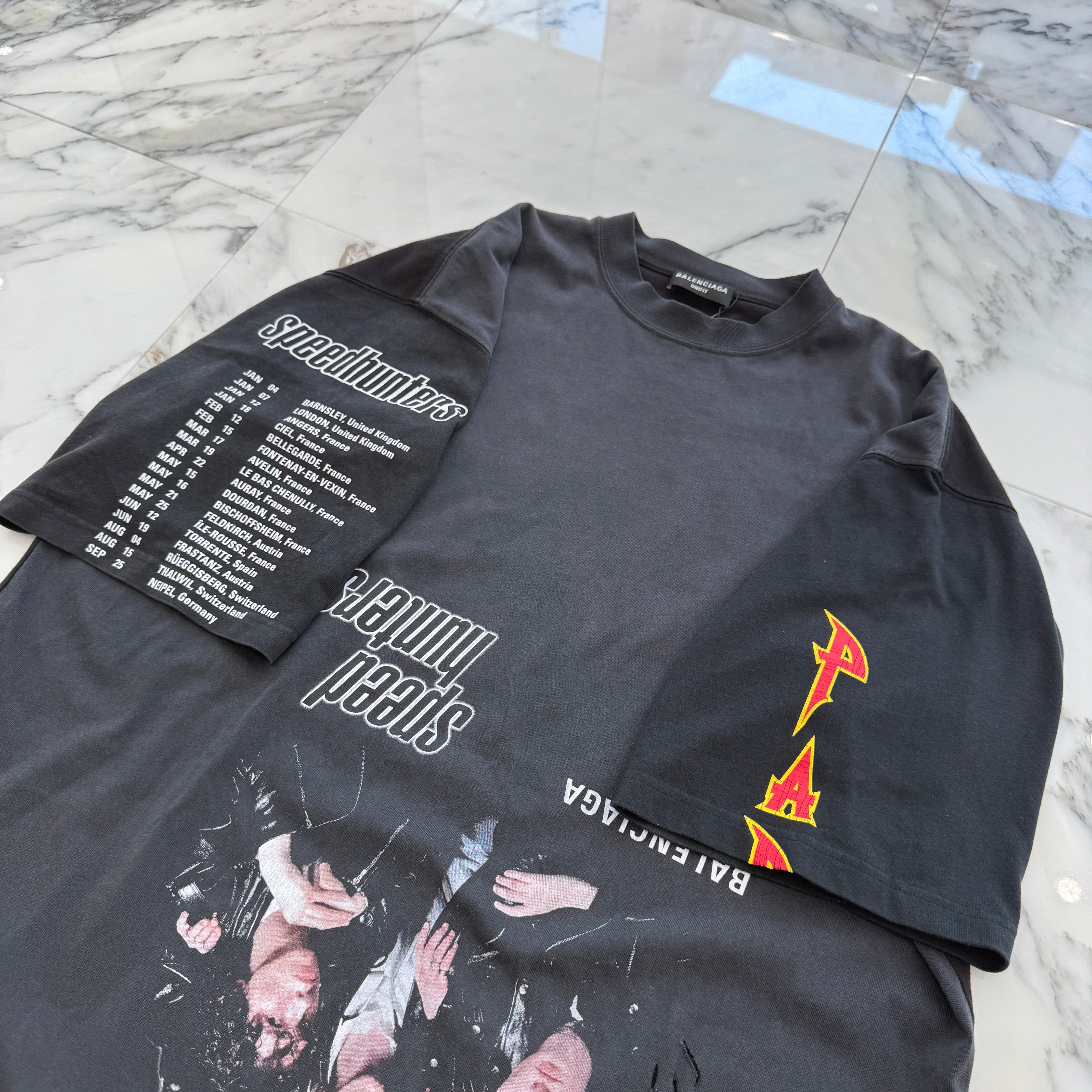 BALENCIAGA Speed Hunter Upside Down Oversized Tee 698811 TMVC9 Size 3 バレンシアガ スピードハンター アップサイドダウン オーバーサイズTシャツ サイズ3