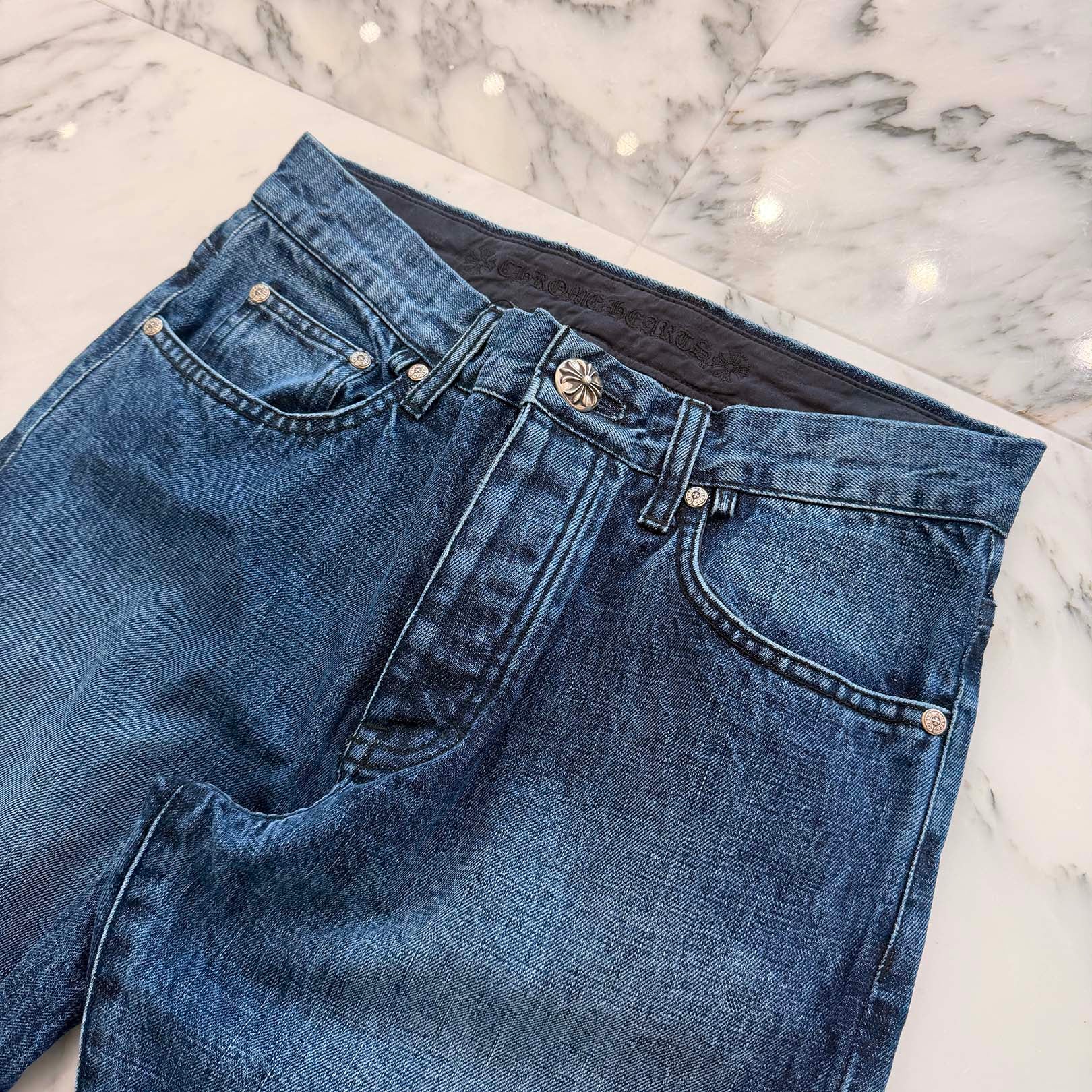 CHROME HEARTS Cross Ball Button Denim Pants Size 31 クロムハーツ クロスボールボタン デニムパンツ サイズ31