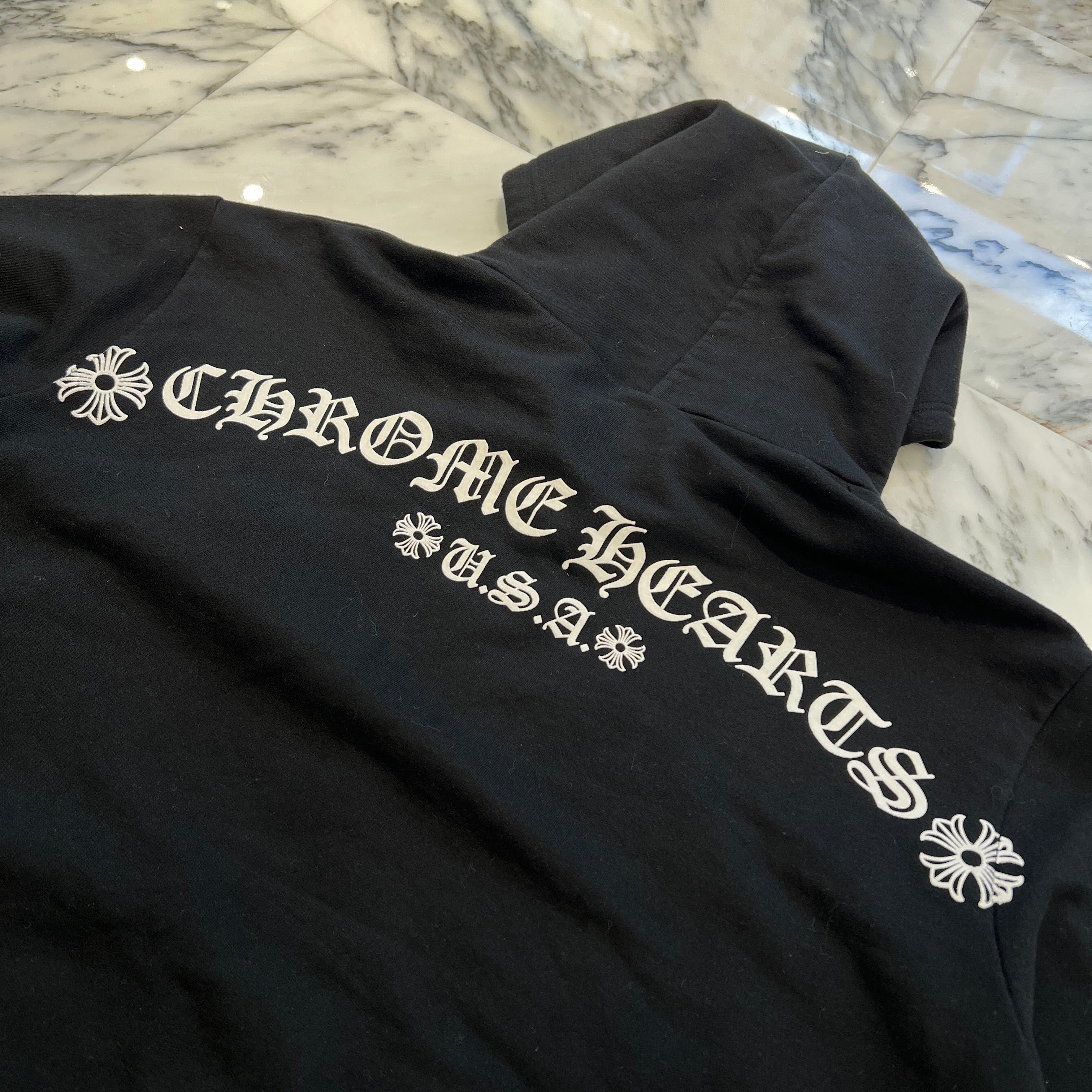 CHROME HEARTS T Bar Logo Back Arch USA Zip Up Hoodie Size M クロムハーツ Tバー ロゴ バックアーチ USA ジップアップ フーディ サイズM