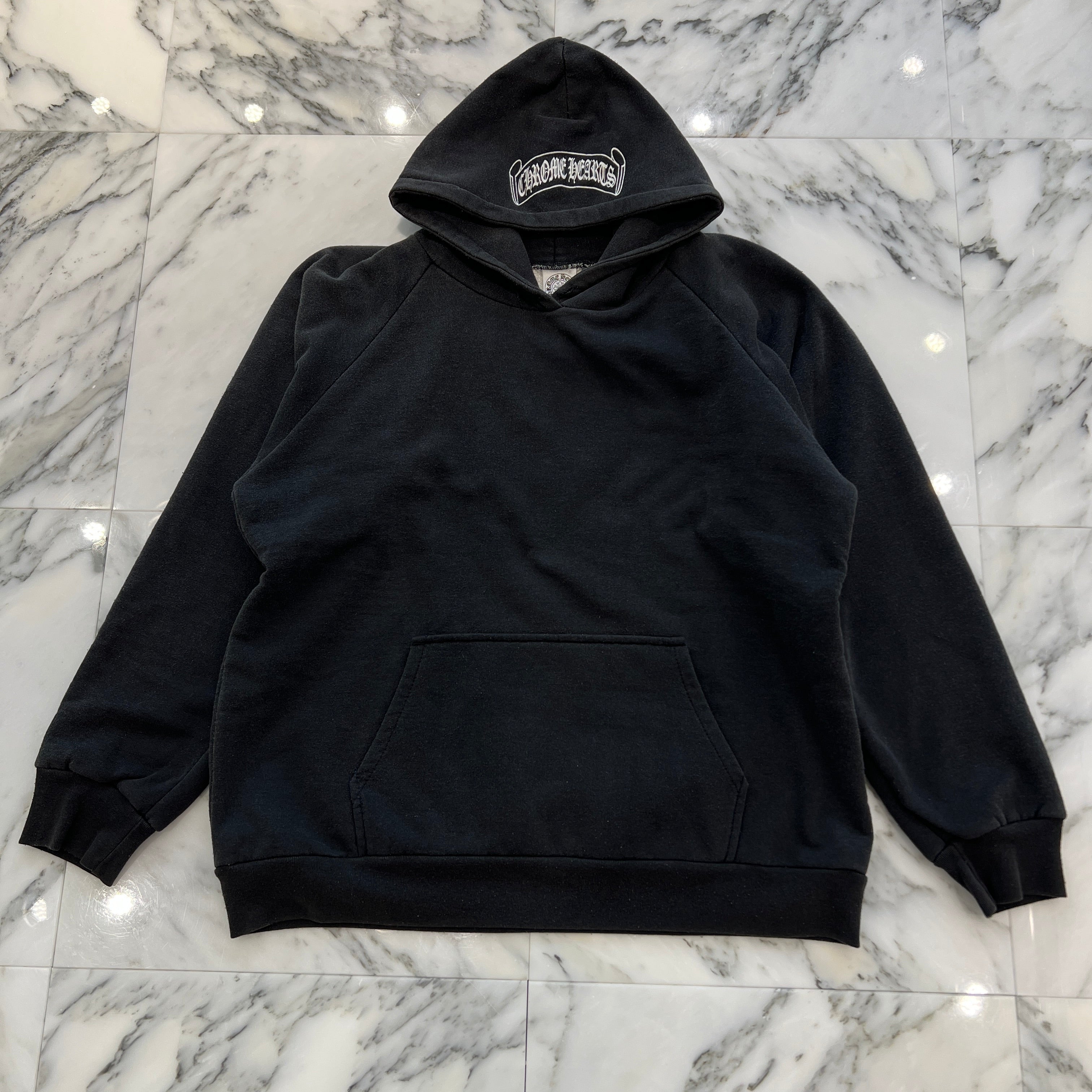 CHROME HEARTS OLD Back Scroll Logo Thermal Hoodie Size M クロムハーツ オールド バックスクロールロゴ サーマルフーディー サイズM